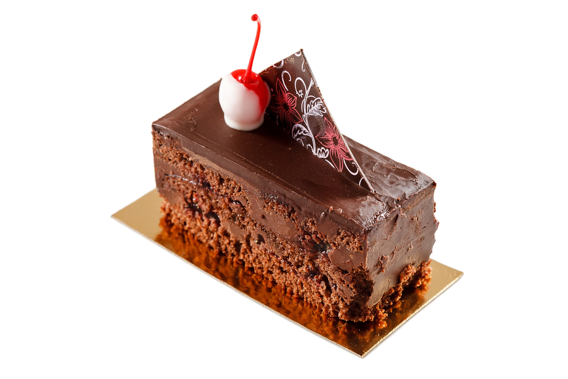 在白色背景上的巧克力蛋糕巧克力蛋糕