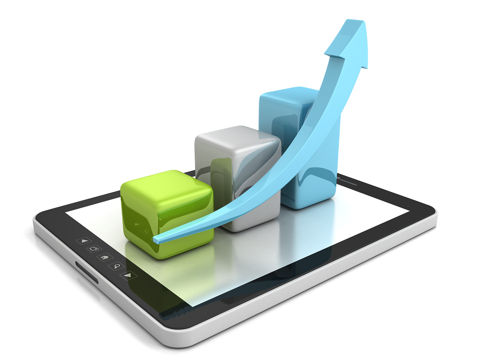 Pc平板电脑业务增长图与箭头pc 平板随业务增长