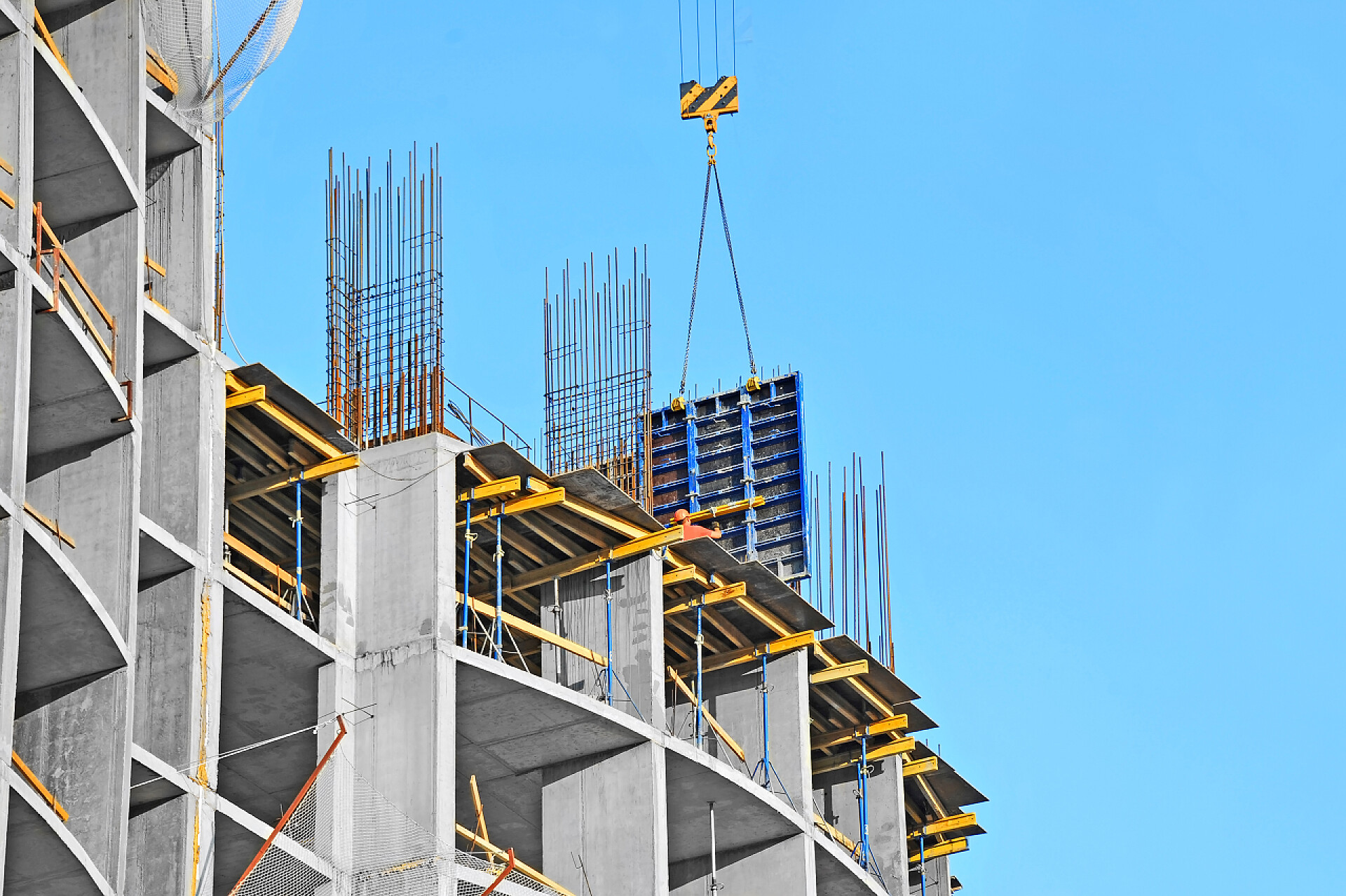 建筑施工现场混凝土的模板和地板梁