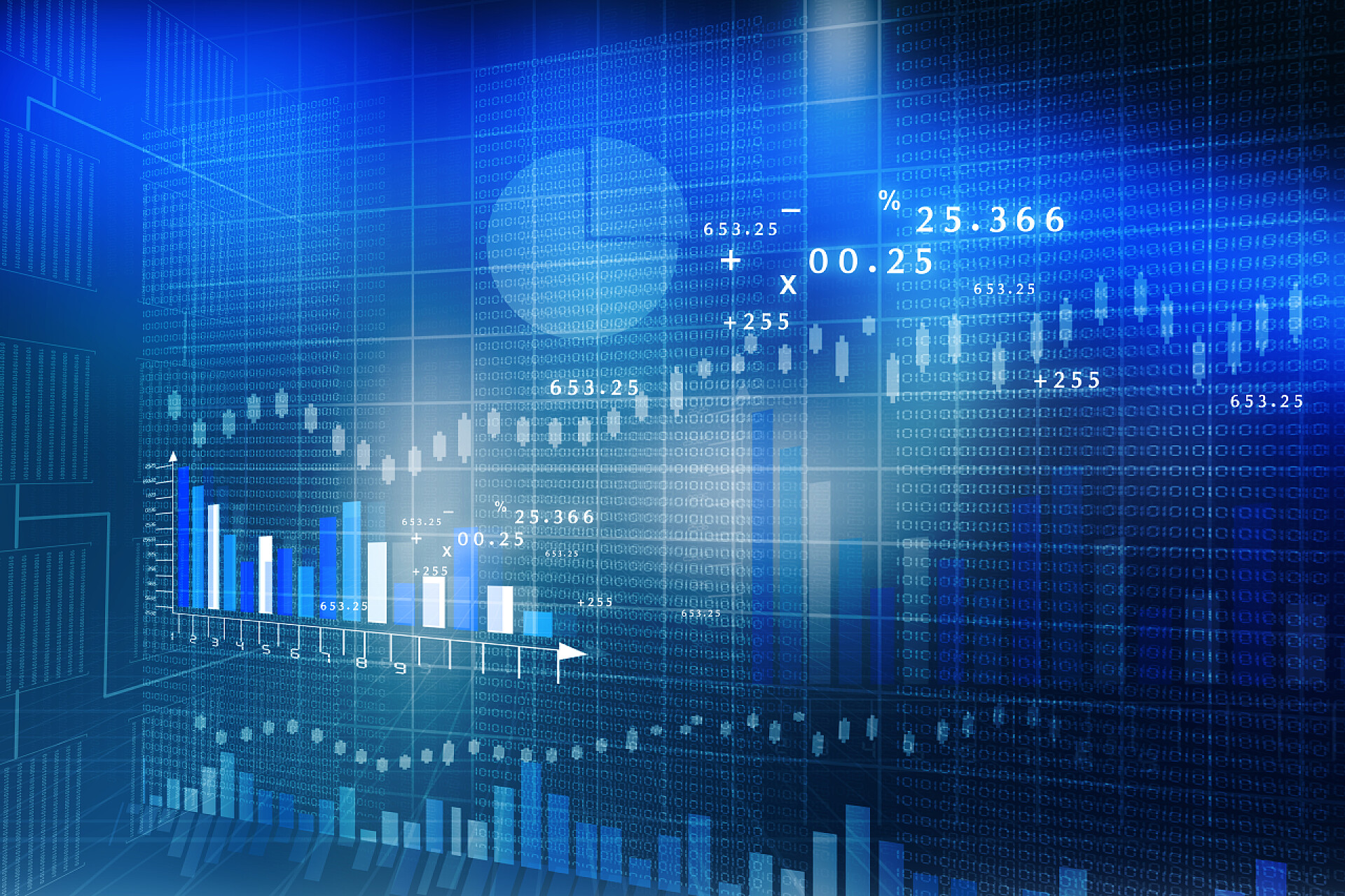 商业金融和投资数据分析背景股票市场图