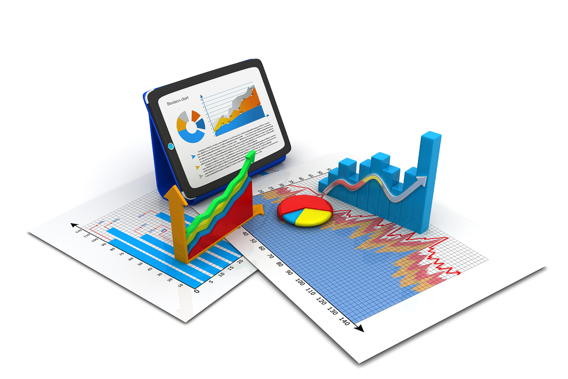 白背景板上的商务图表信息商业图表