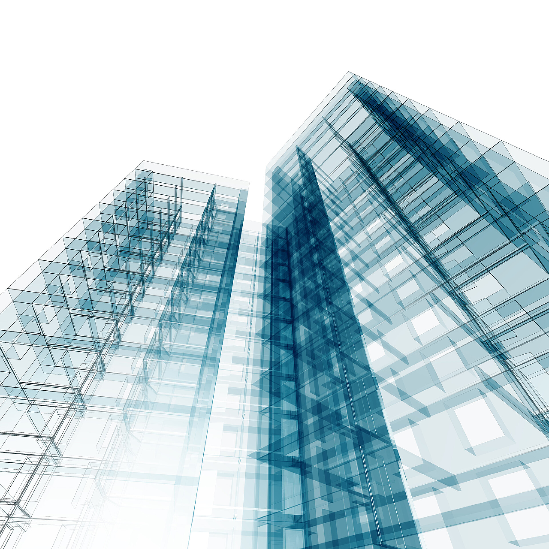 高楼大厦设计模型线稿图建筑