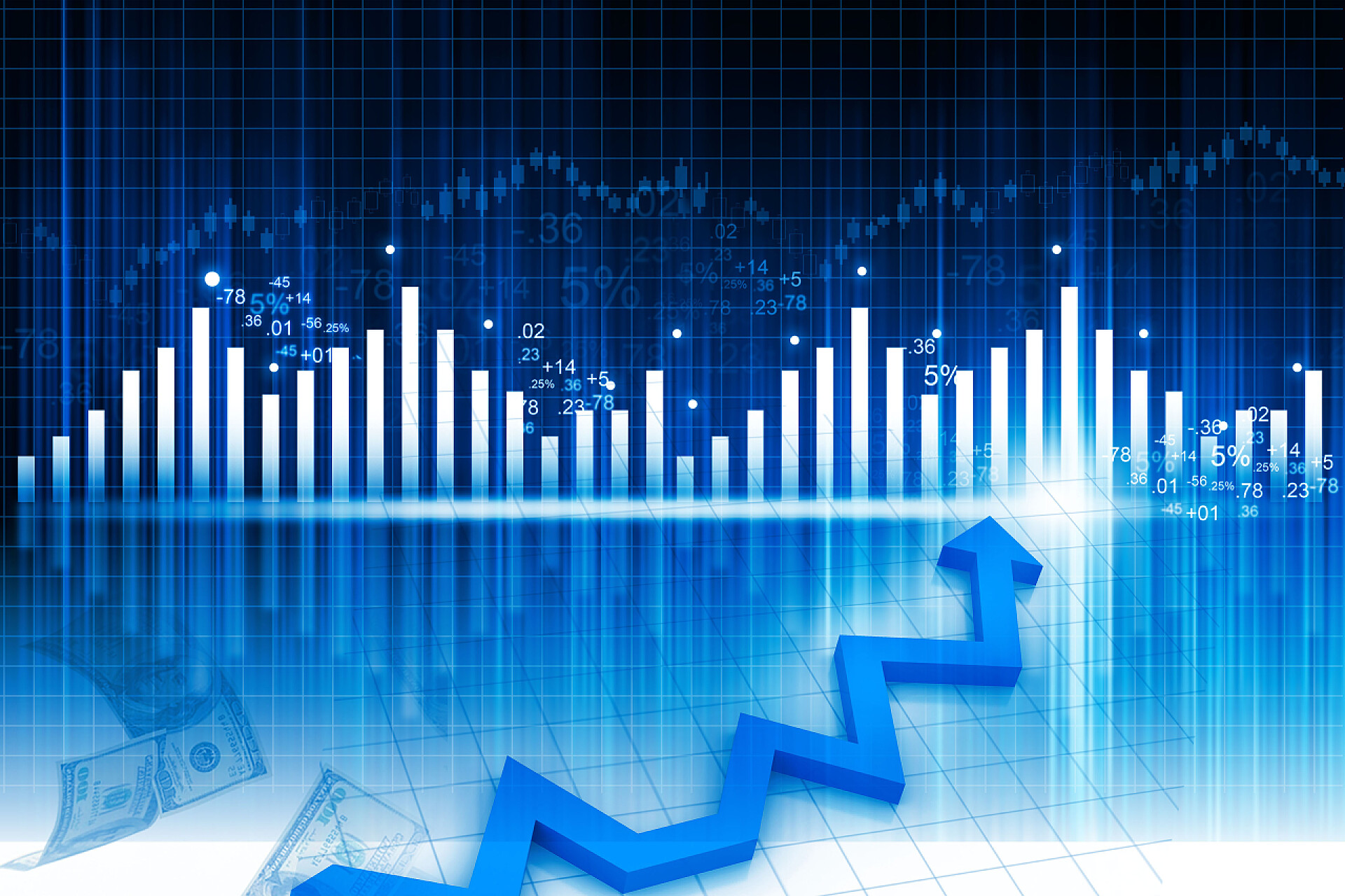 科技风蓝色金融图业务图抽象金融背景