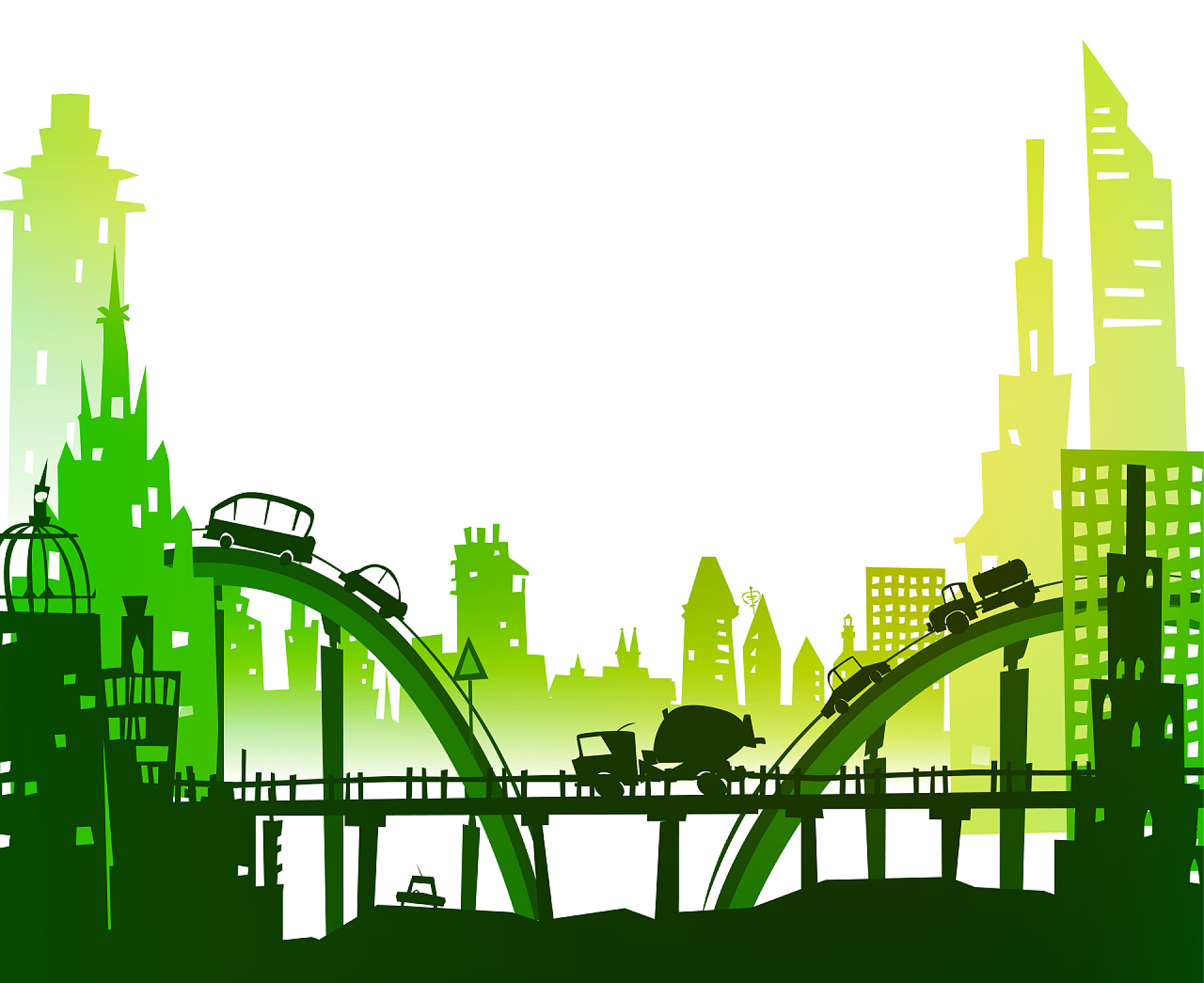 城市道路和高速公路插画城市道路和高速公路与大量的流量。通勤时间图