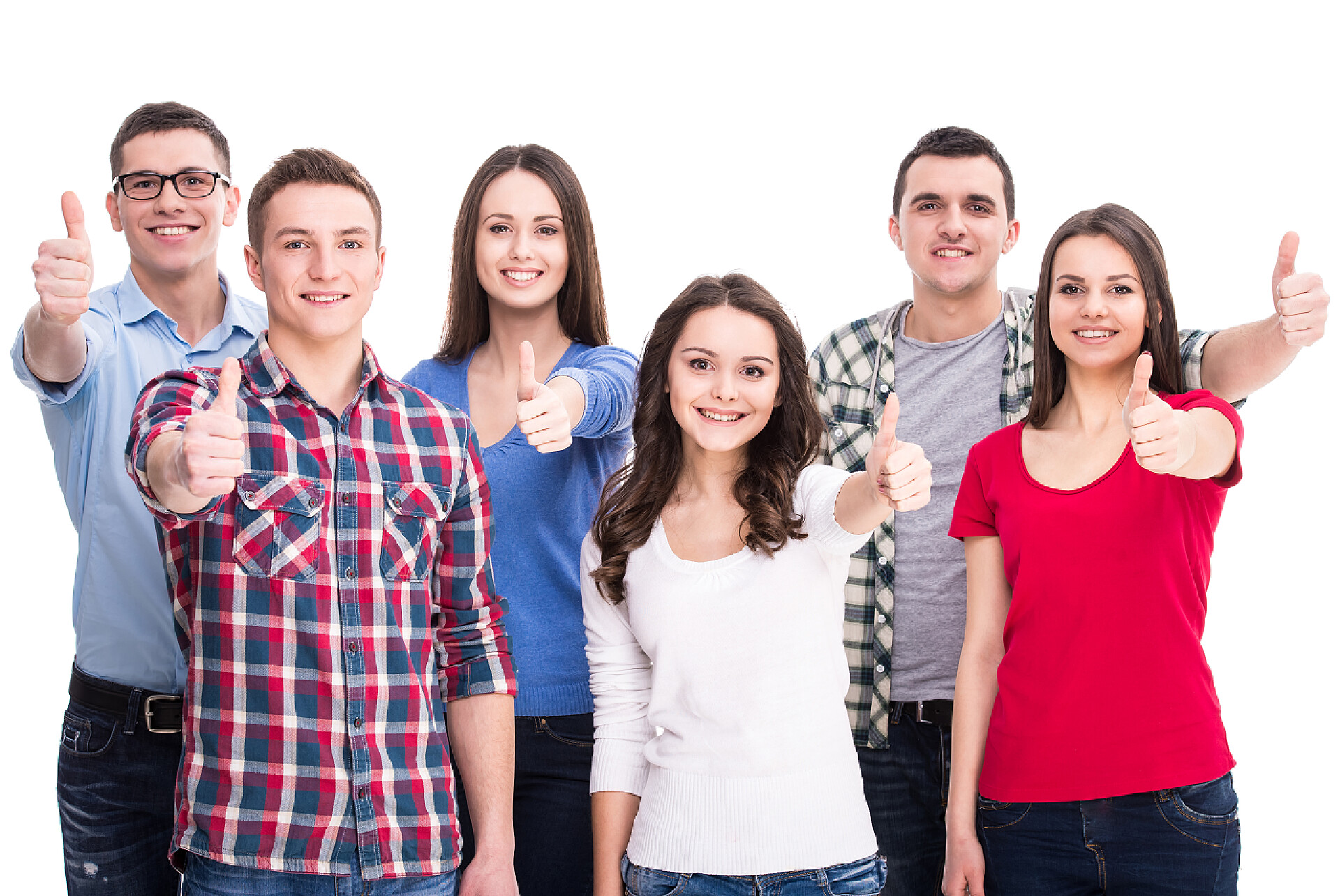 老师和学生面带微笑竖起大拇指学生人数.