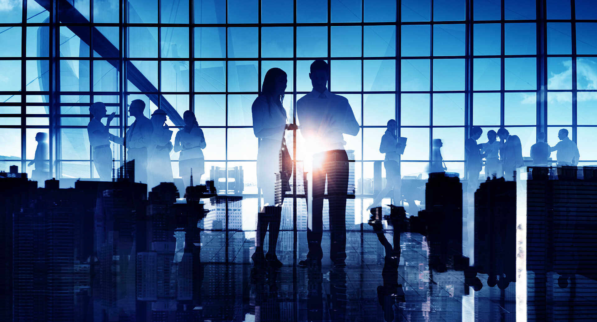 商务会议上的业务团队剪影商界人士简况