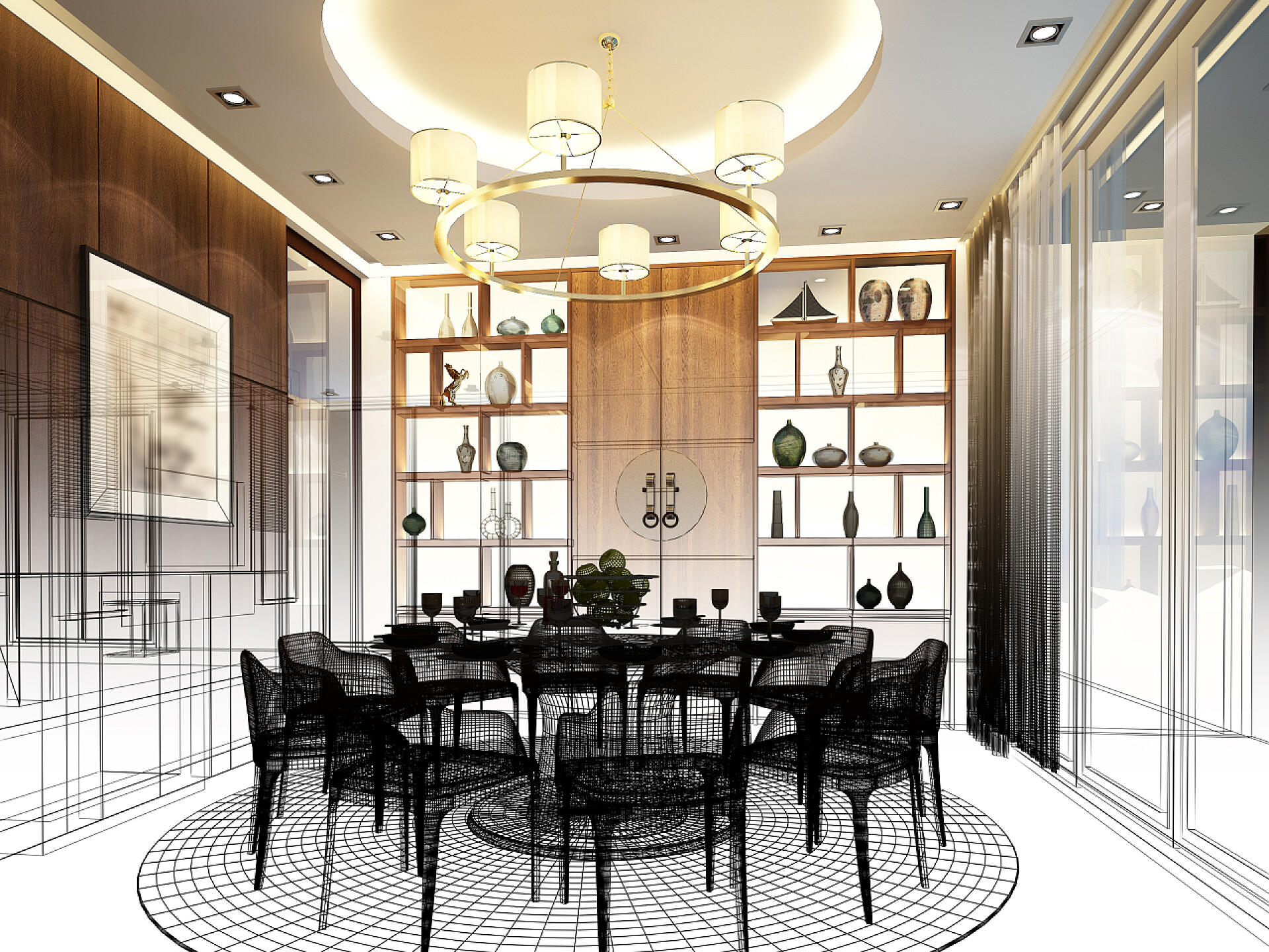 室内饭厅的抽象草图设计室内饭厅的抽象草图设计