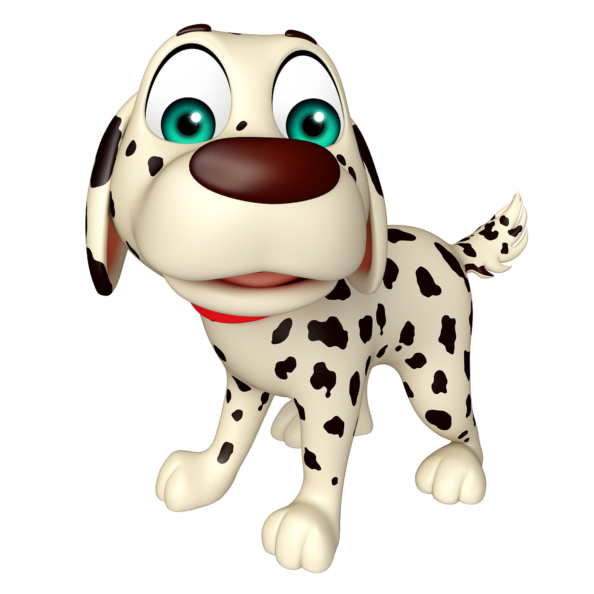 白色背景上的卡通狗三维渲染的图狗滑稽的卡通人物  