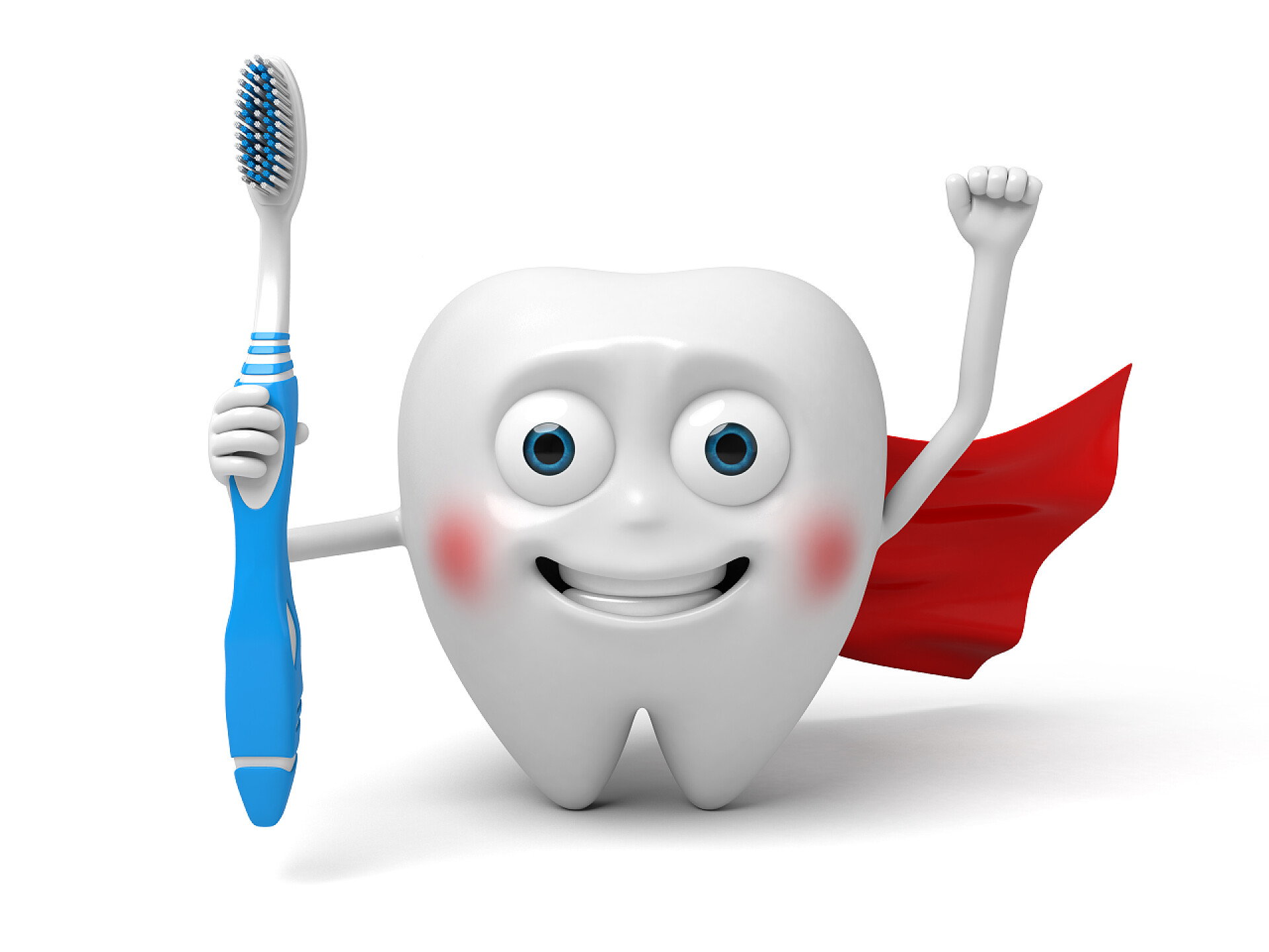 白色背景上的牙齿和一把牙刷齿、 牙刷、 牙膏,