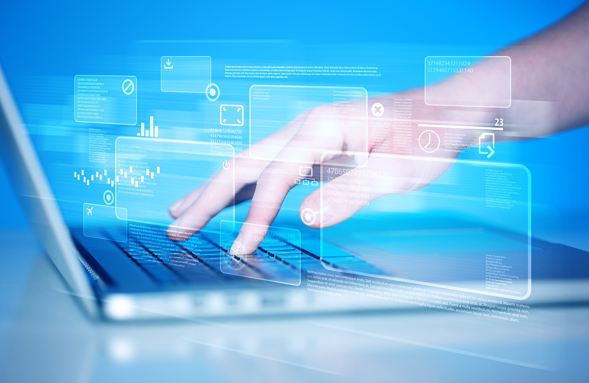 高科技智能互联网背景图用高科技按键触摸键盘