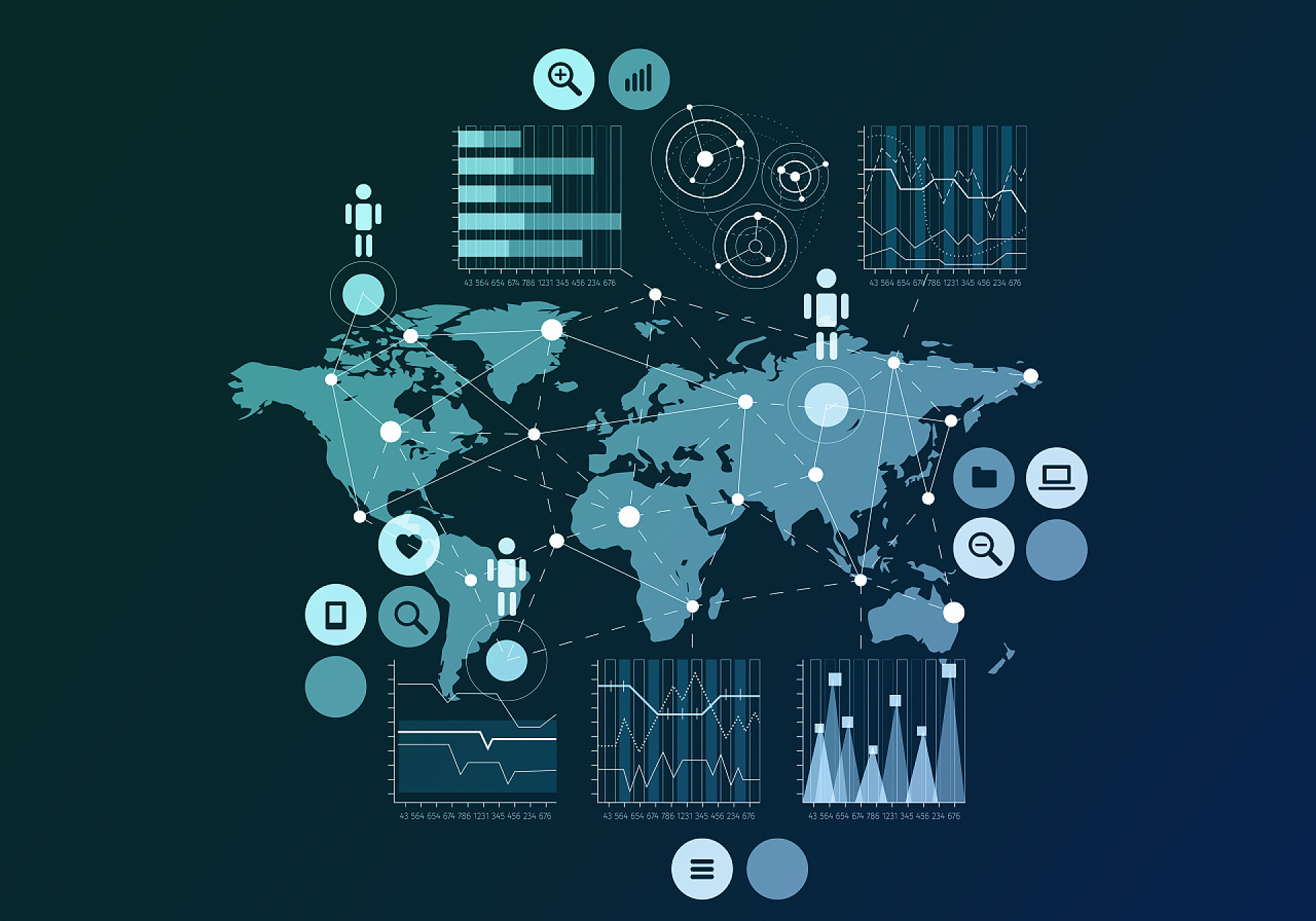 站点的信息图表设计插图社会网络的概念。混合媒体