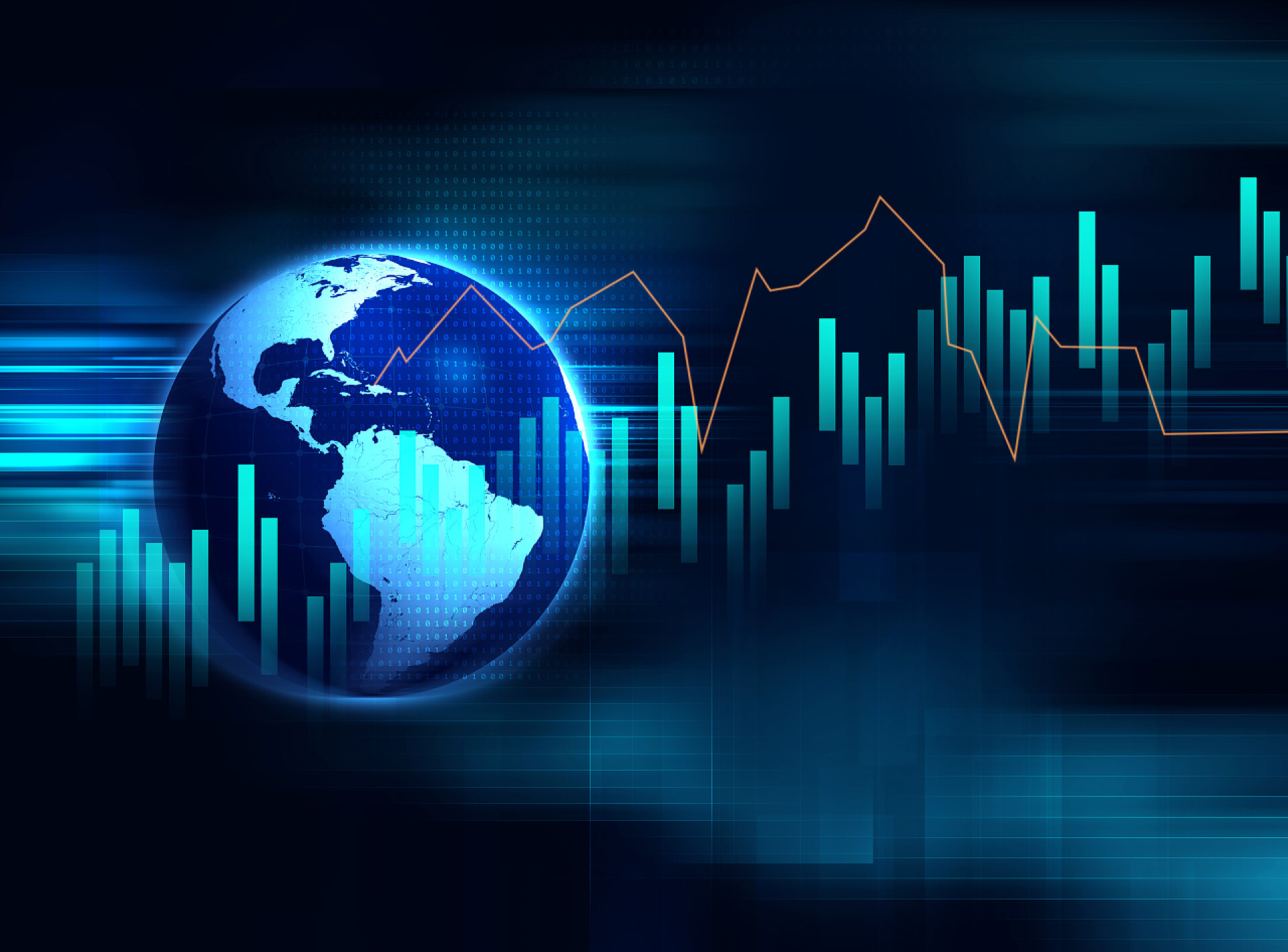 金融市场图表的背景技术金融图技术抽象背景