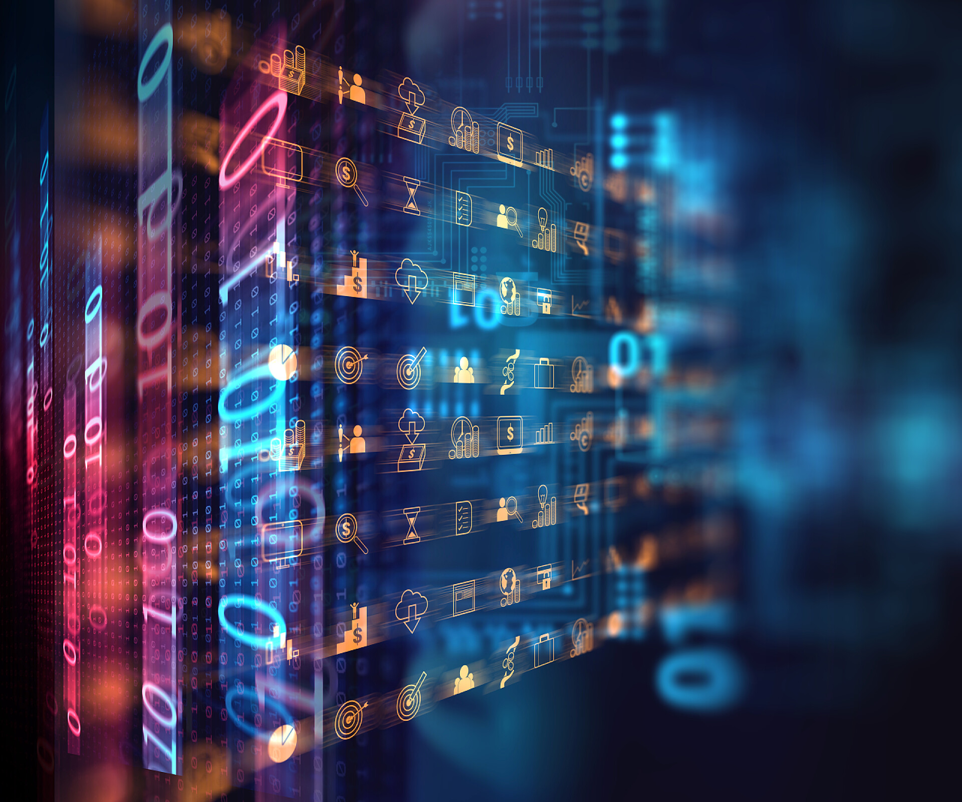 智能互联网数据背景商业和学习上蓝科技背景图标