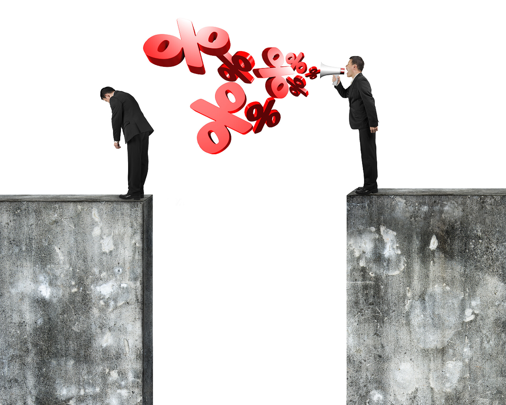 使用扩音器对员工大吼的老板使用扩音器大吼喷出百分比的员工的老板