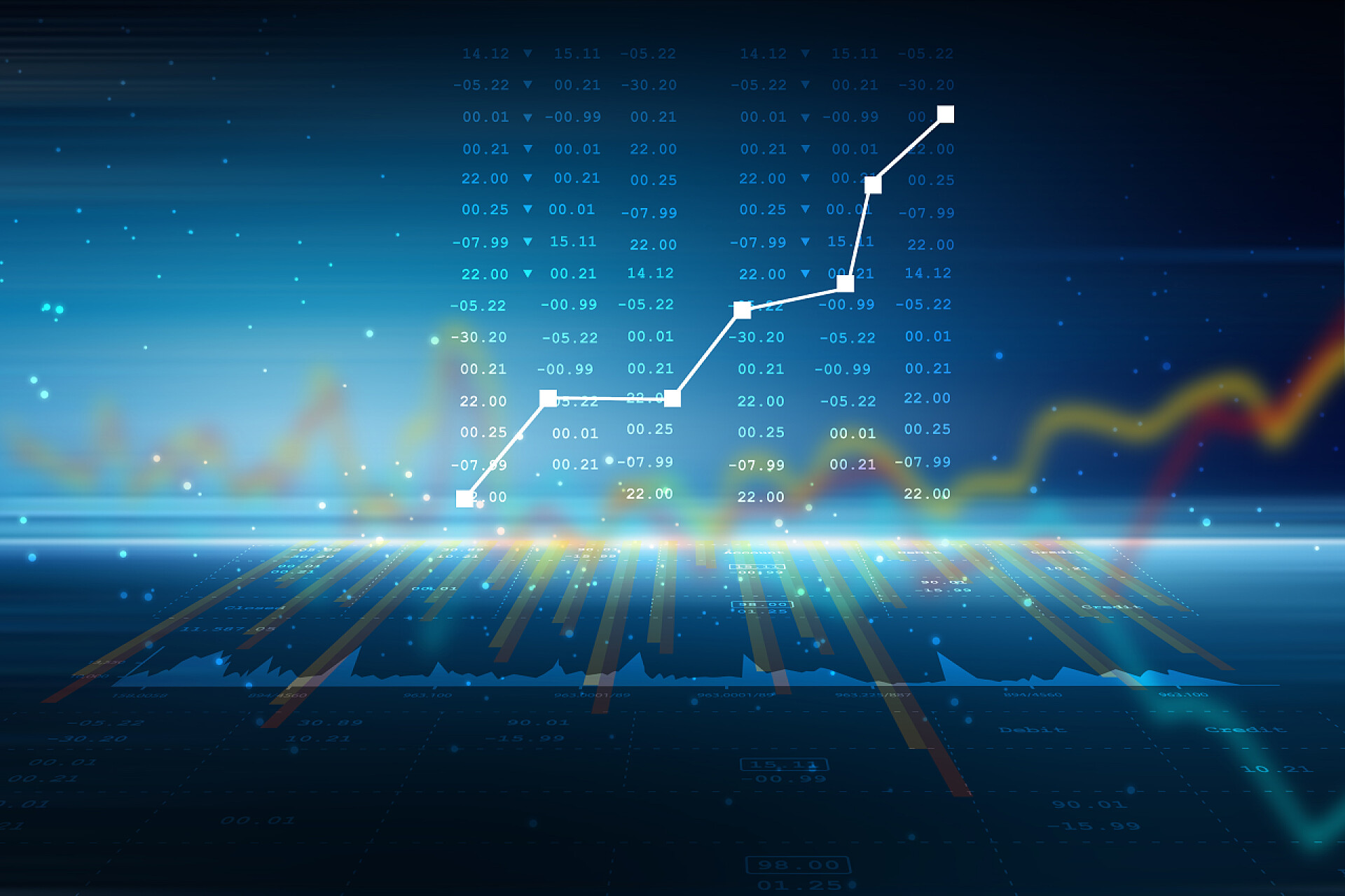市场销售增长图证券市场销售增长图的数字图解