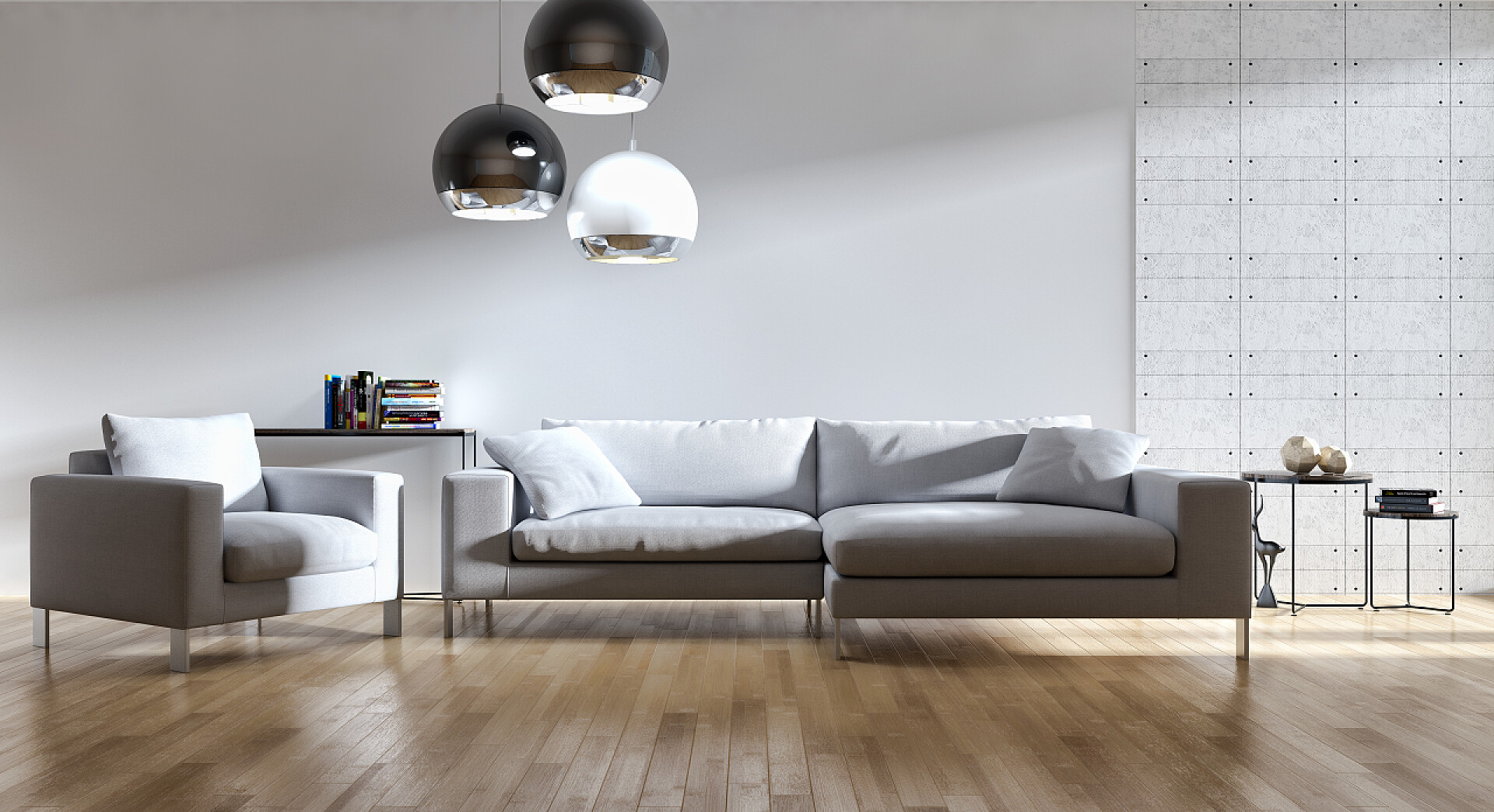 现代室内客厅渲染插图现代明亮的内部3D渲染插图