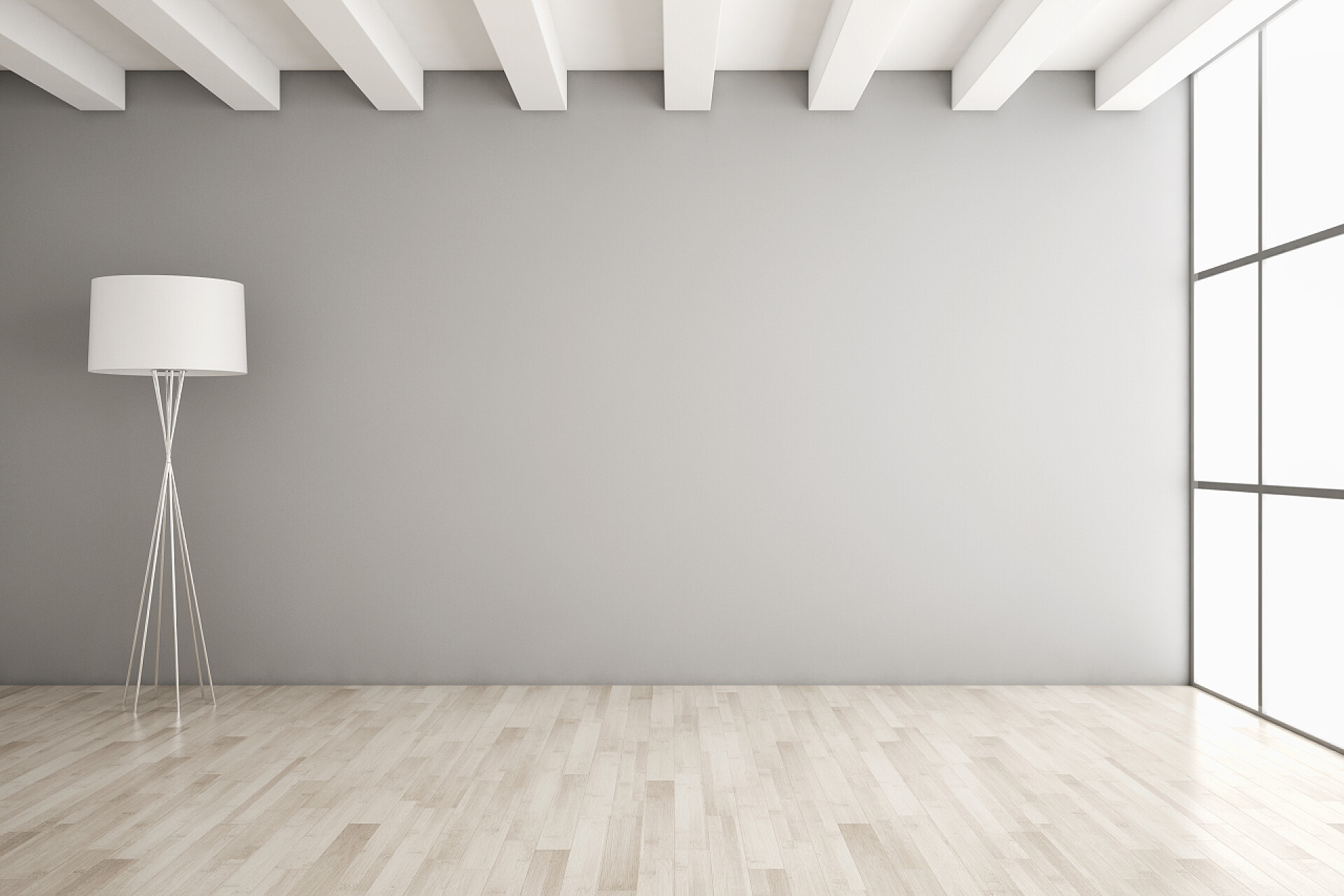 现代风的室内硬装场景现代明亮的内部3D渲染插图