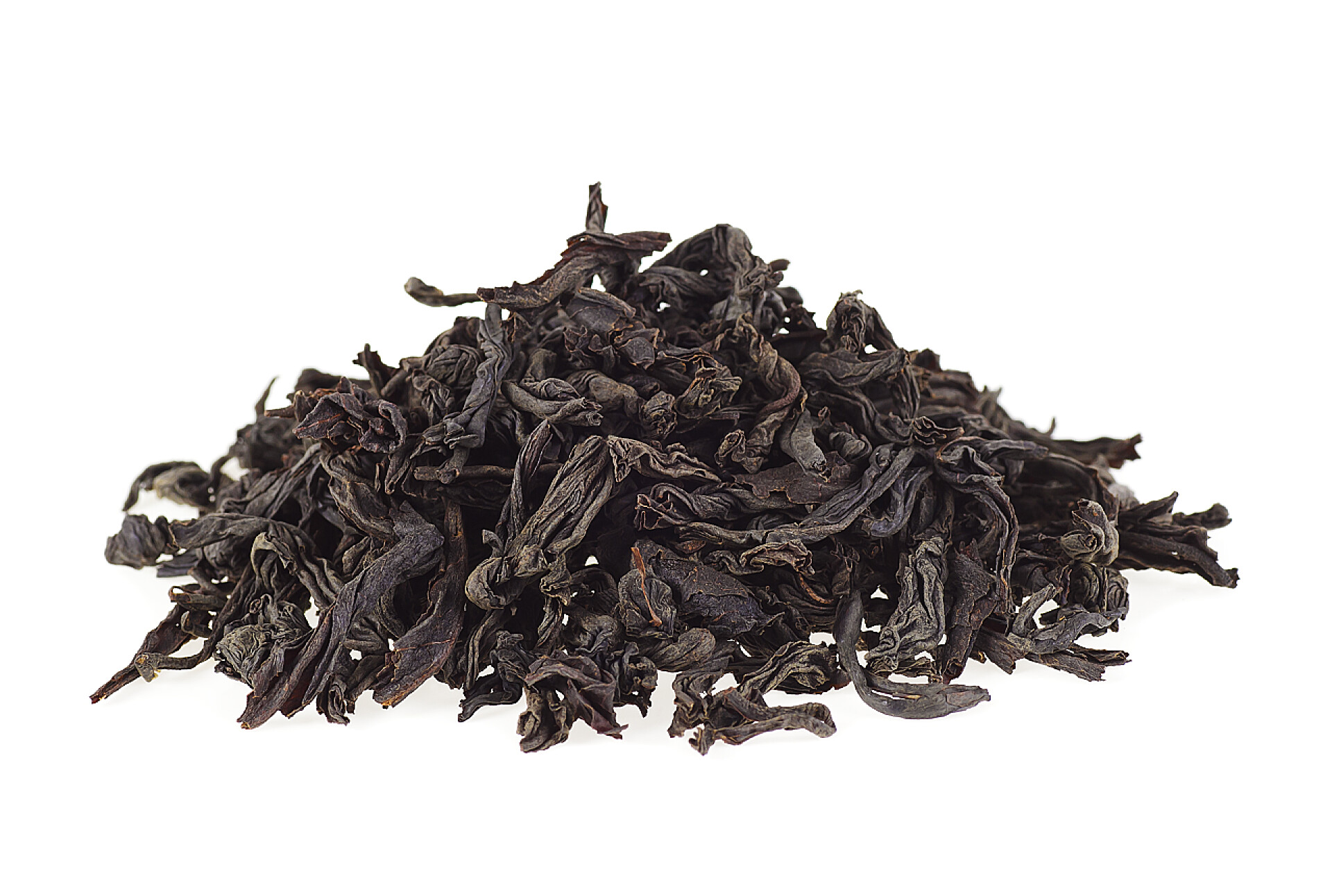 白色背景下的茶叶白色背景干红茶叶