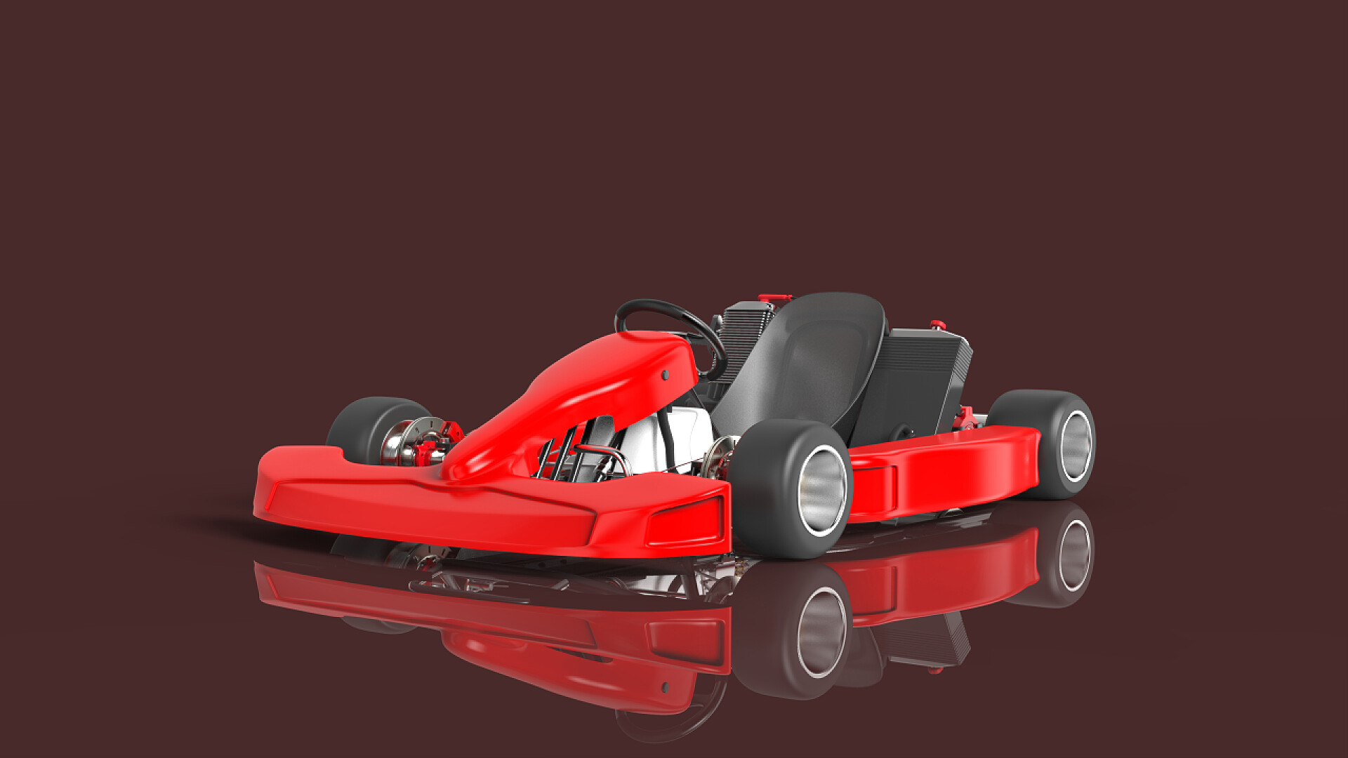 为孩子们准备的红色赛车卡丁车