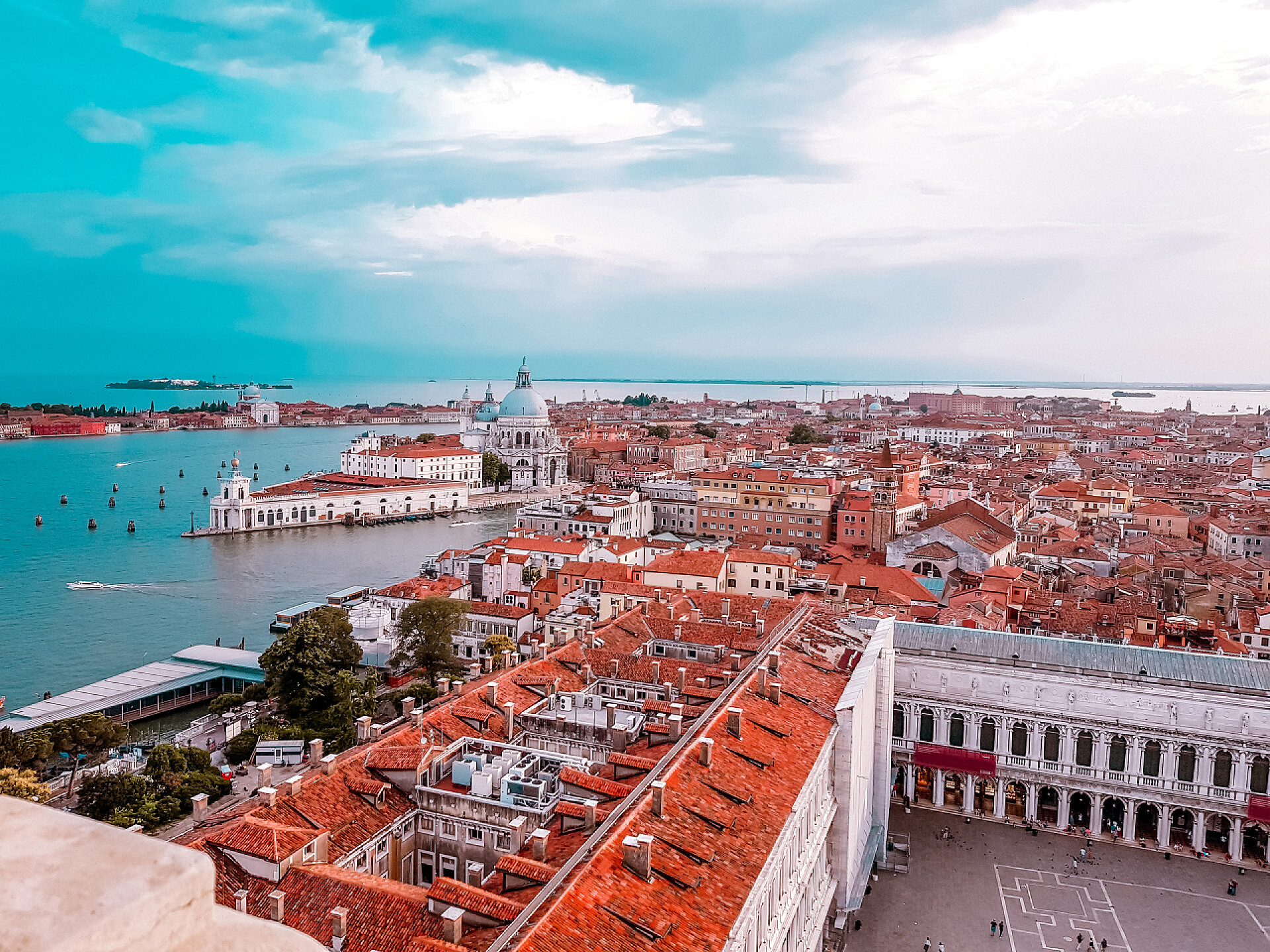 意大利城市景观意大利威尼斯圣母玛利亚致敬。圣马来广场, 2018. 