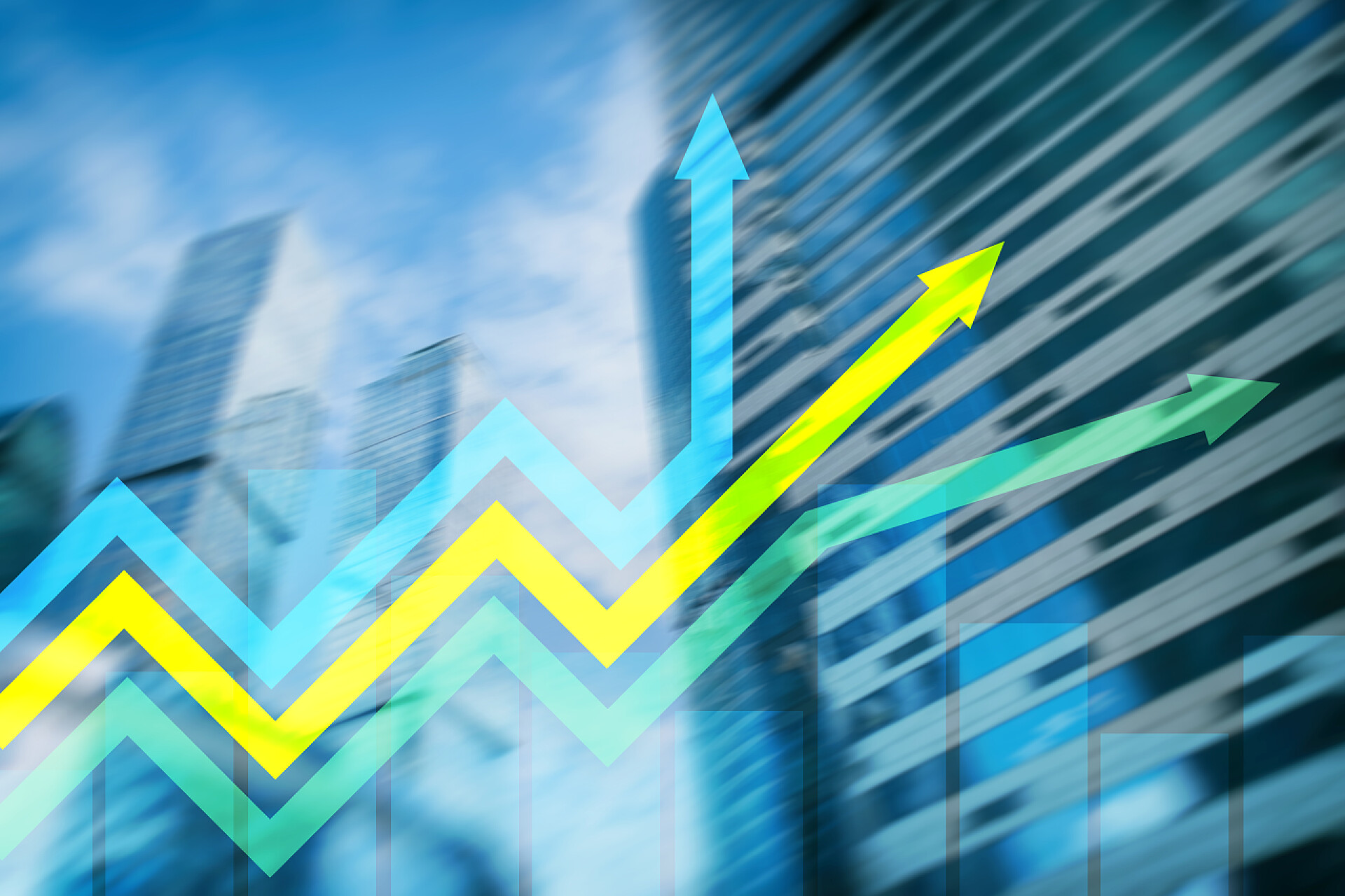 金融增长箭头图金融增长箭头图。投资与交易理念.