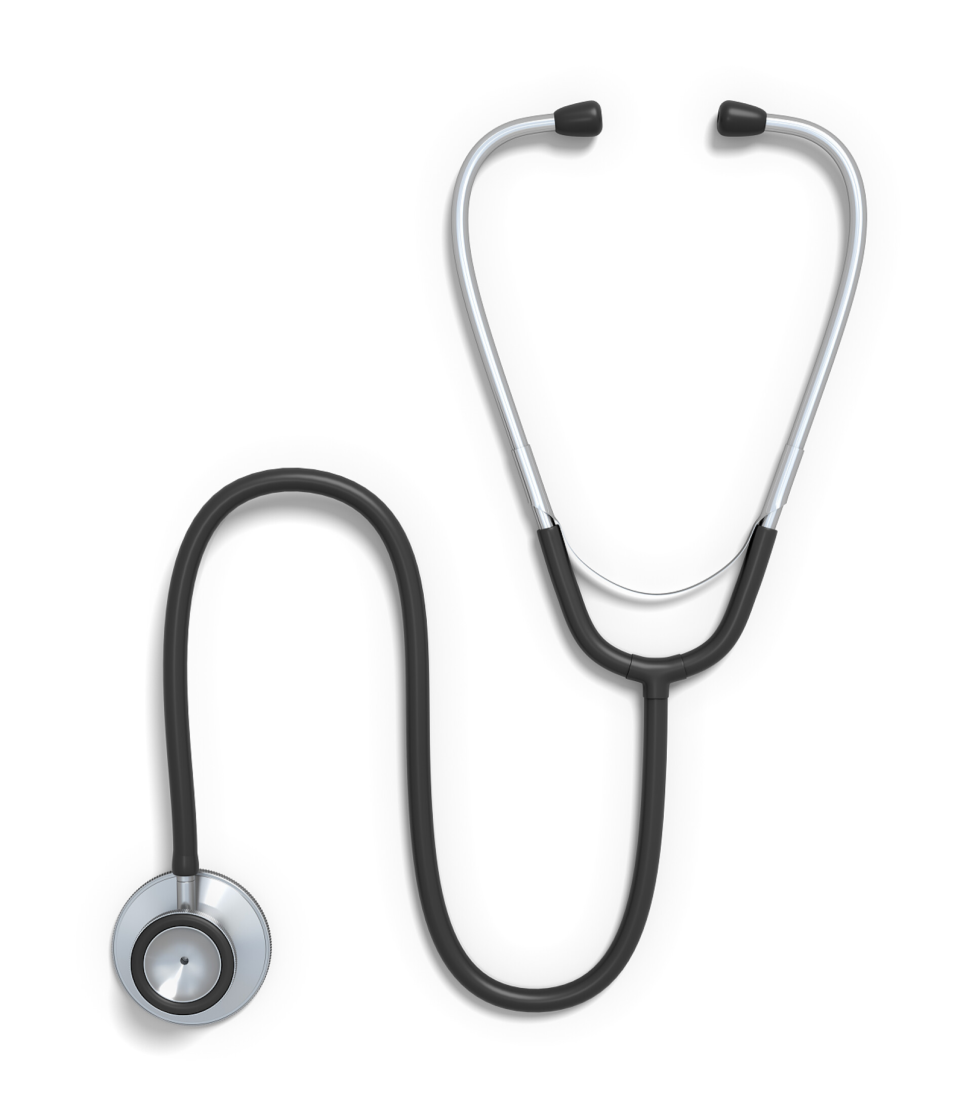 在白色背景上的医用听诊器白色背景下分离的医用听诊器3d 渲染