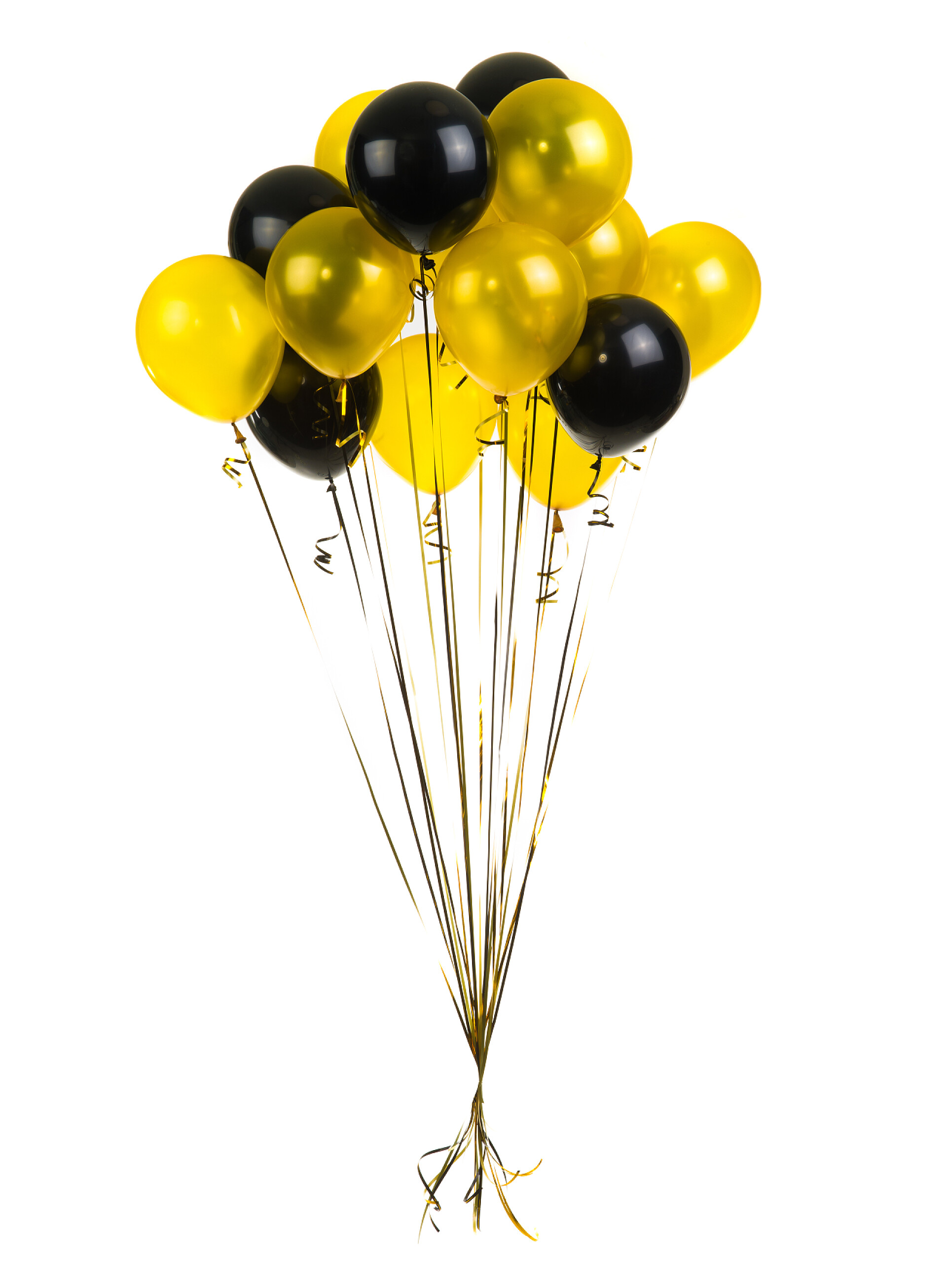 白色背景上升起一团的彩色气球白色背景上的彩色气球