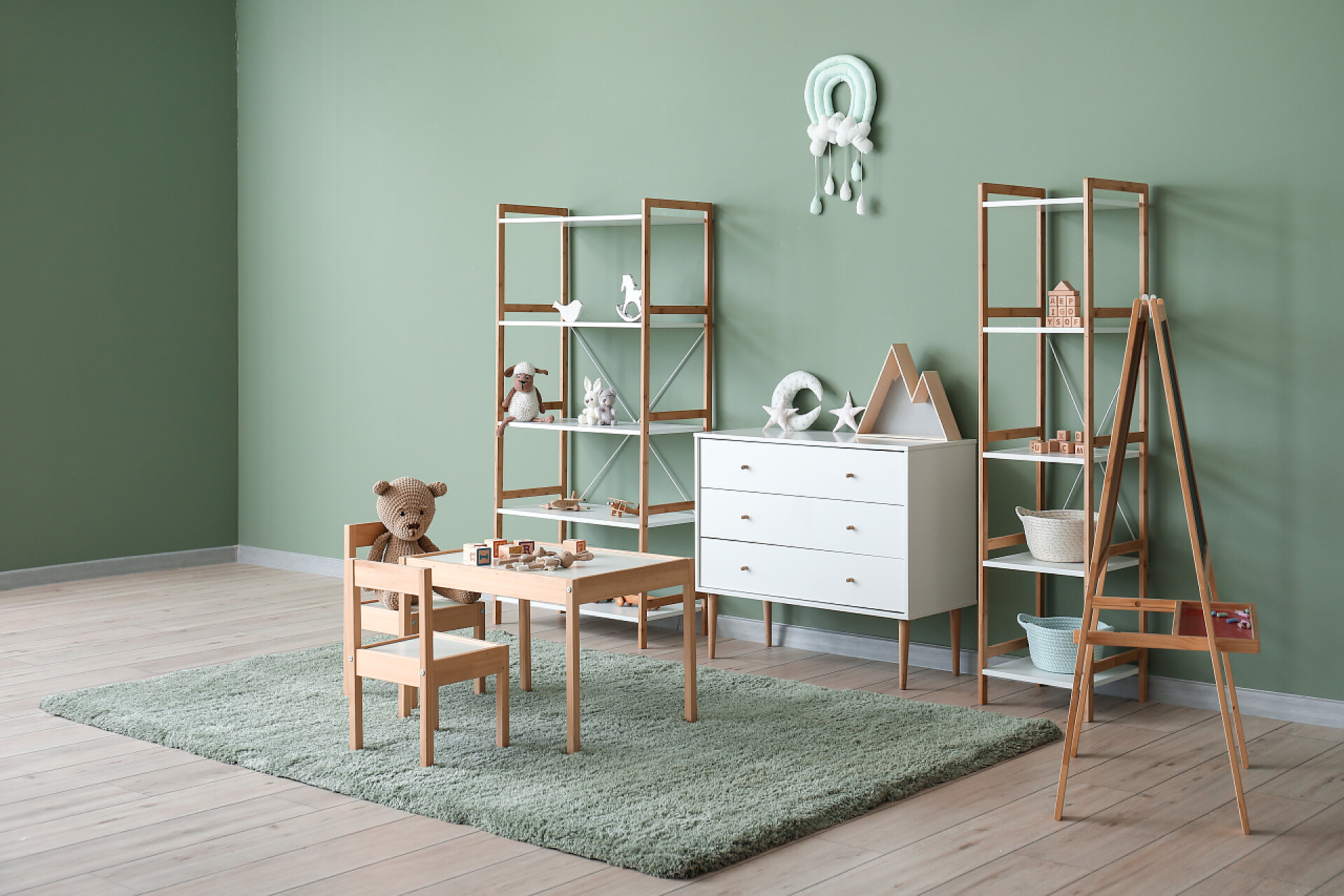 室内儿童游戏室全景展示图幼儿园现代游戏室的内部