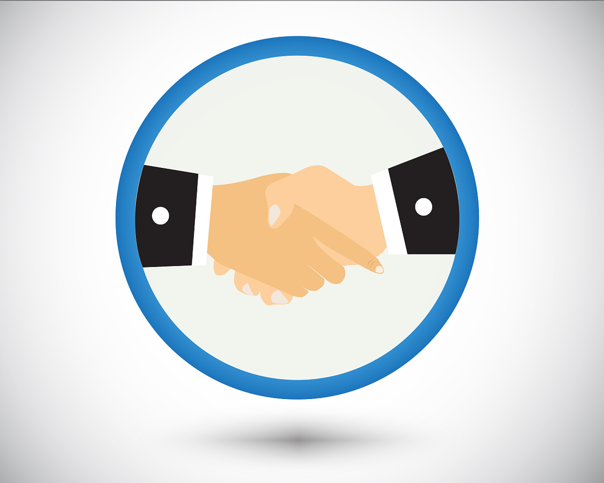 白色背景握手图标