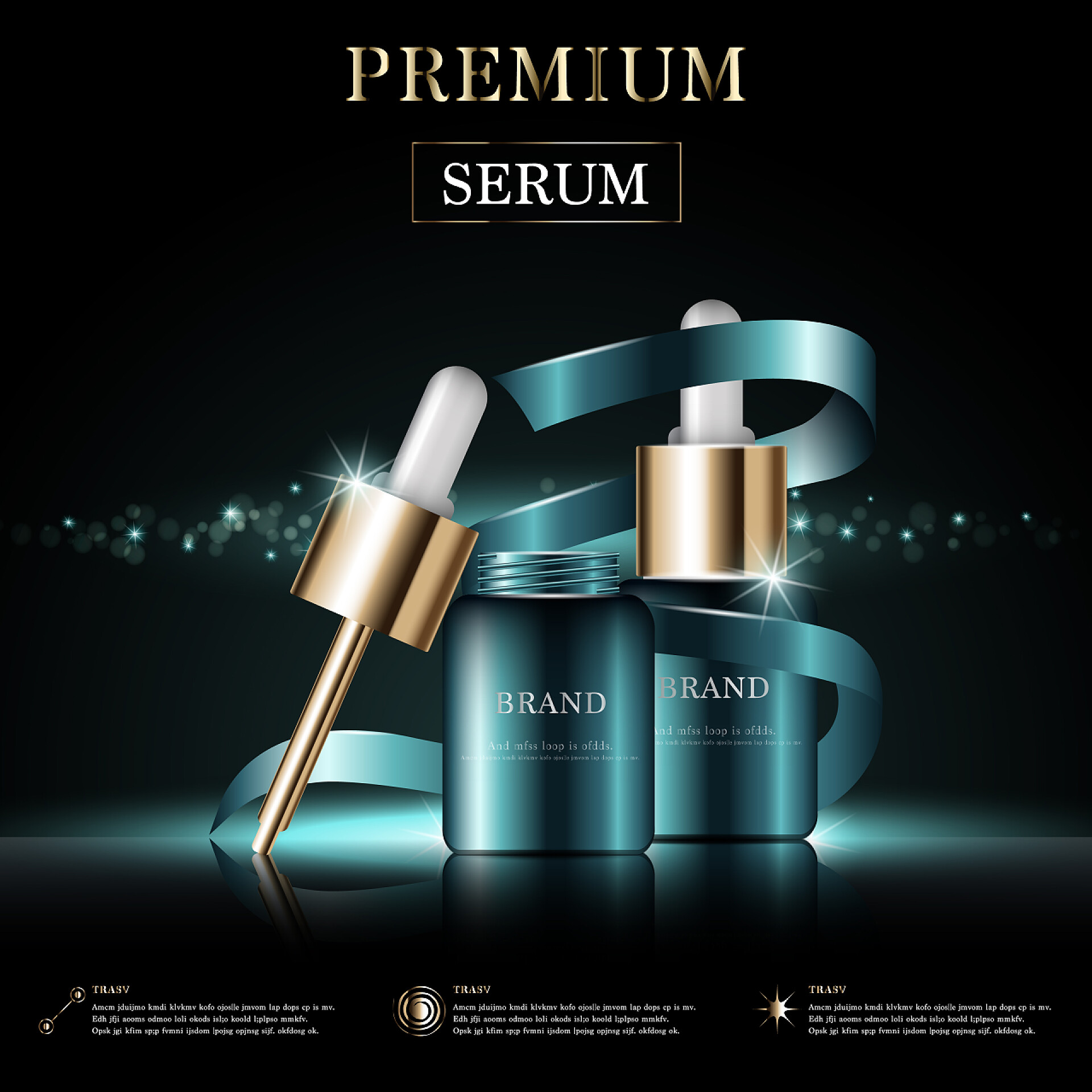 黑色背景保湿面霜宣传展示