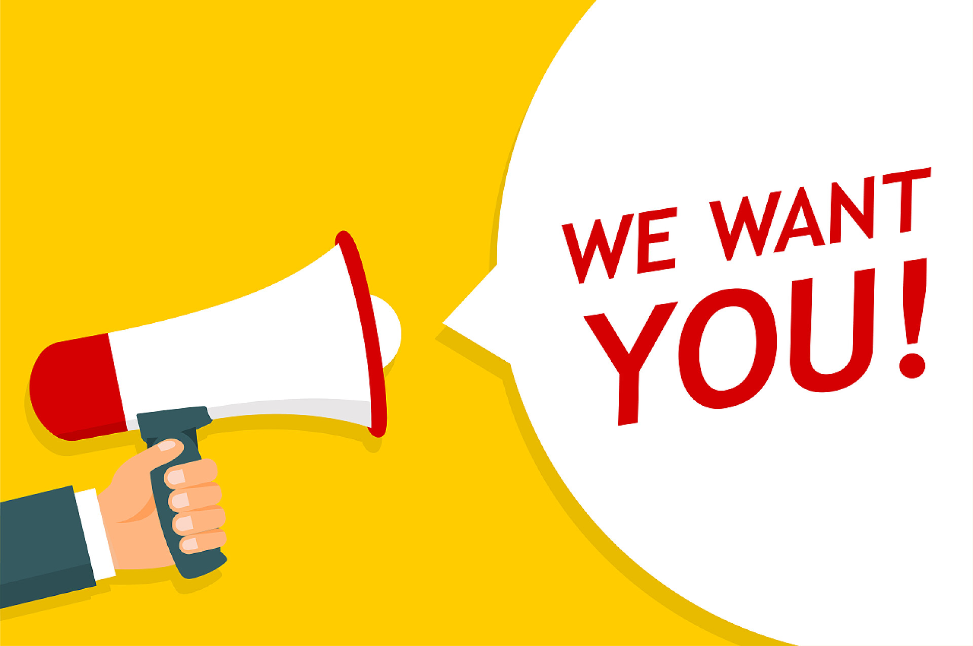 手持扩音器招聘宣传海报