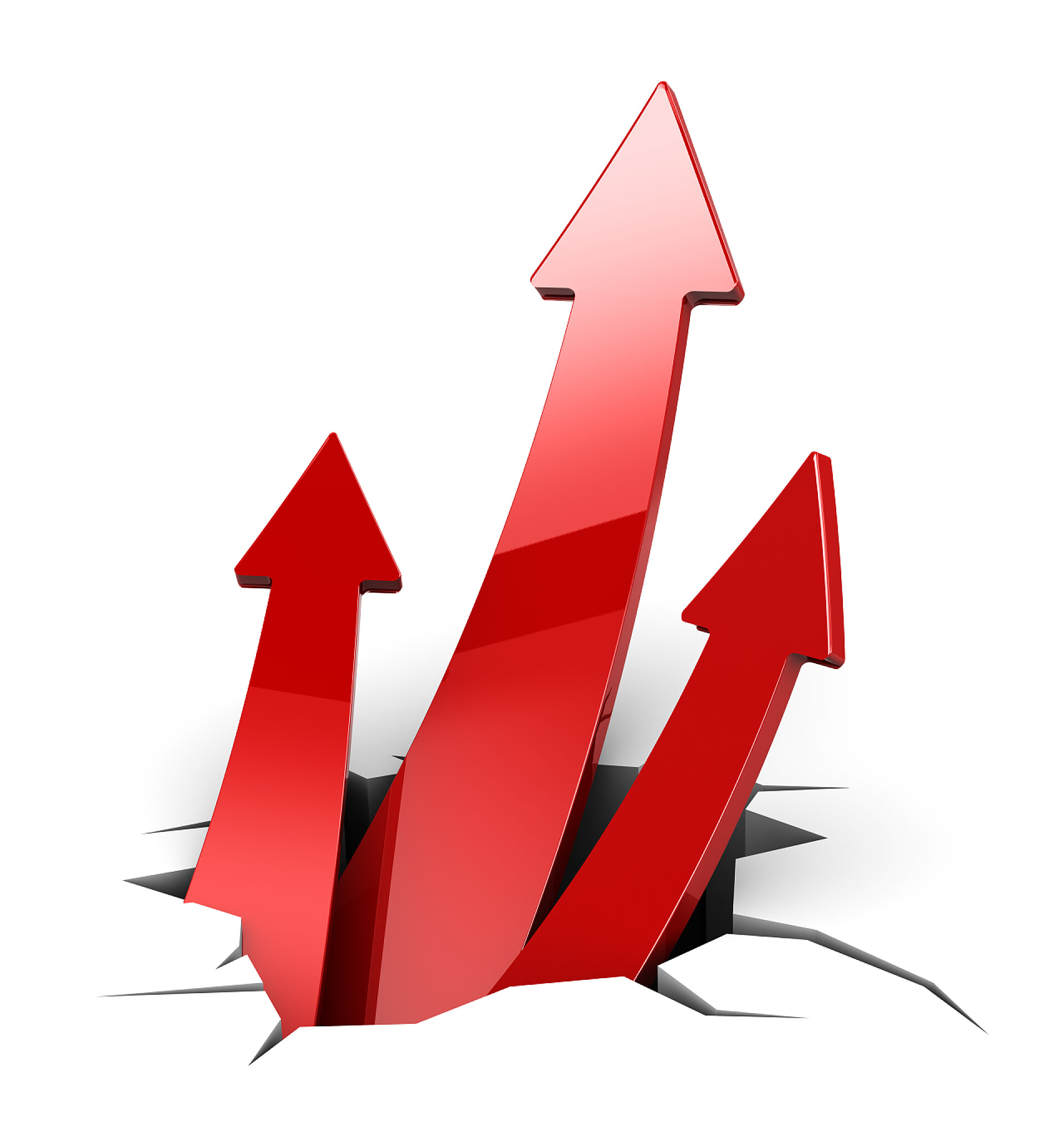 从洞里出来的三个红色箭头三个箭头上升