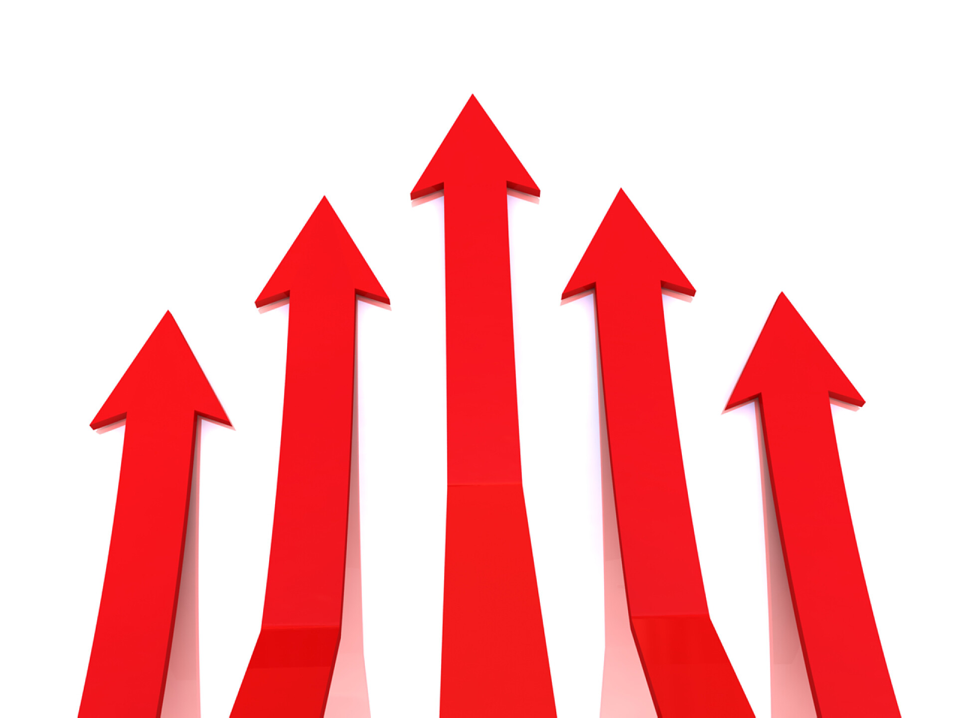 向上的红色箭头红色箭头