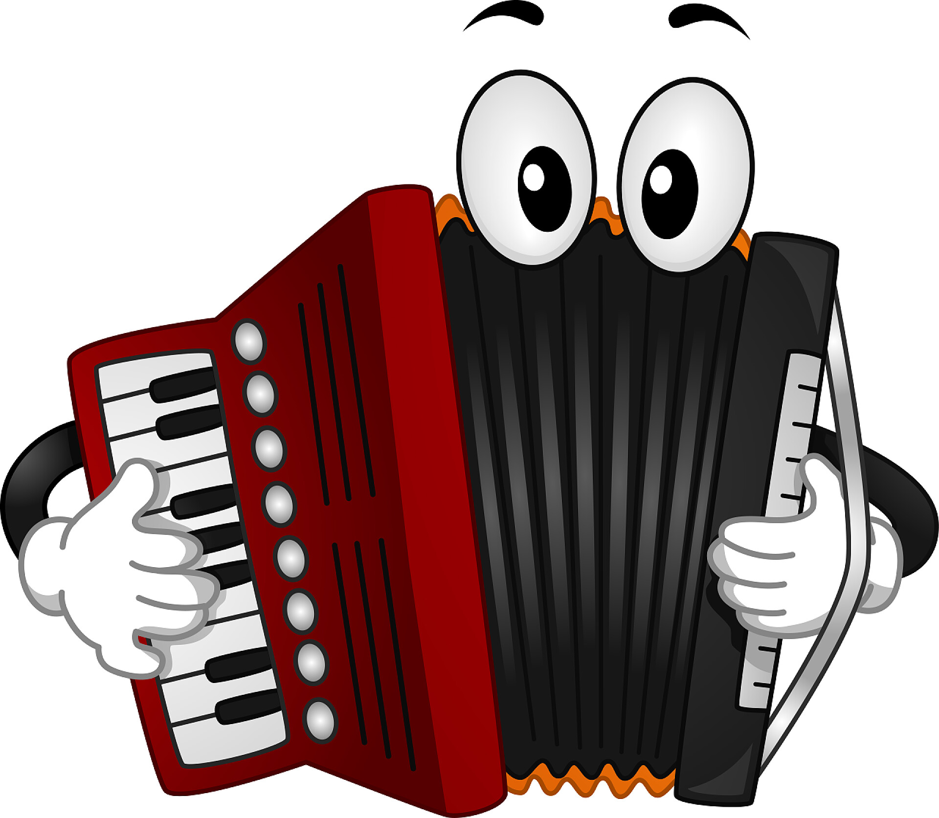 白色背景下的手风琴图标手风琴吉祥物