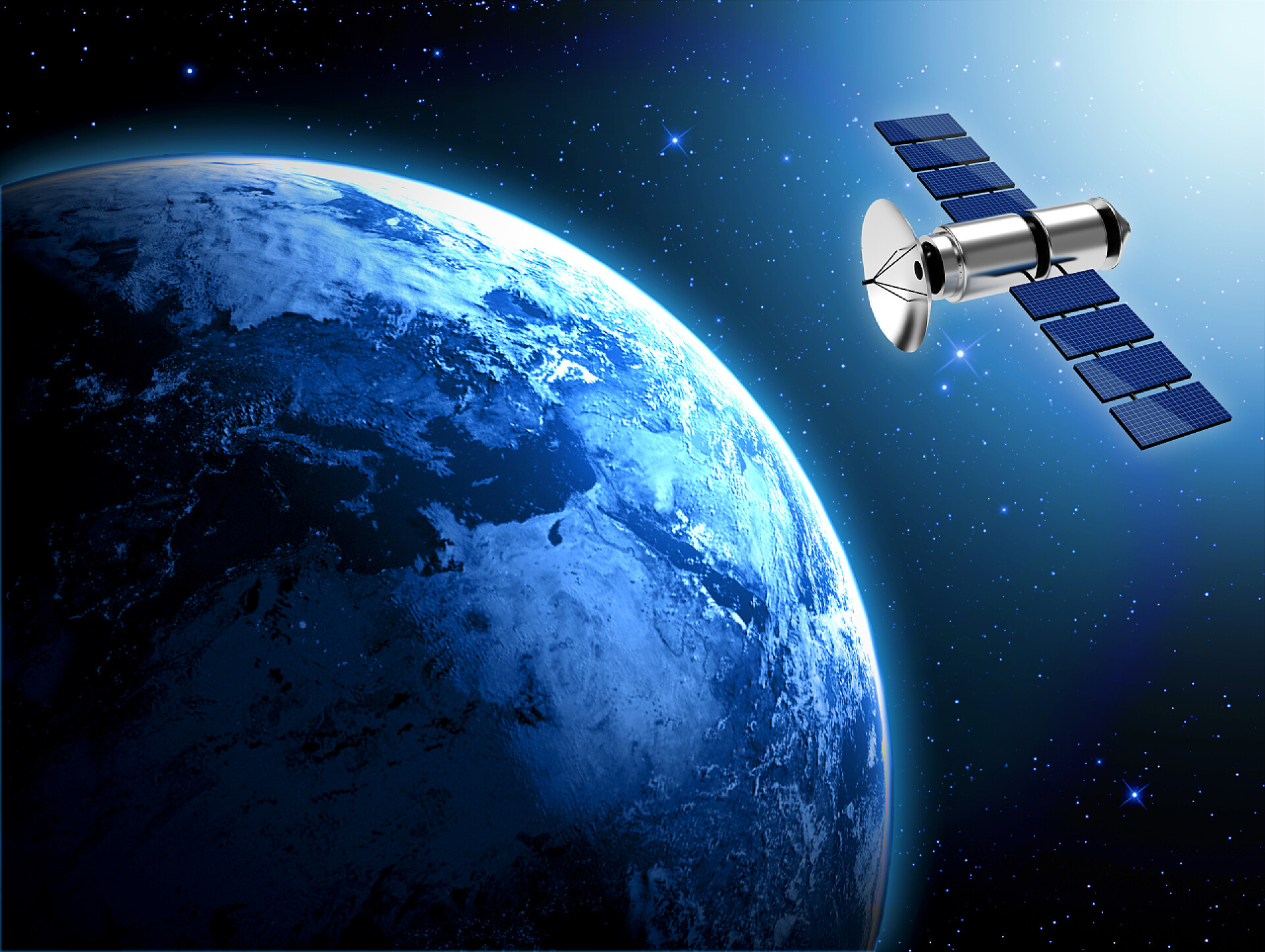 宇宙中行星和卫星地球和卫星在太空中