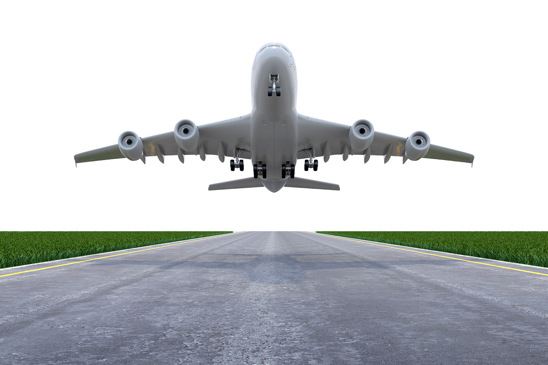 在跑道上的飞机飞机吊起