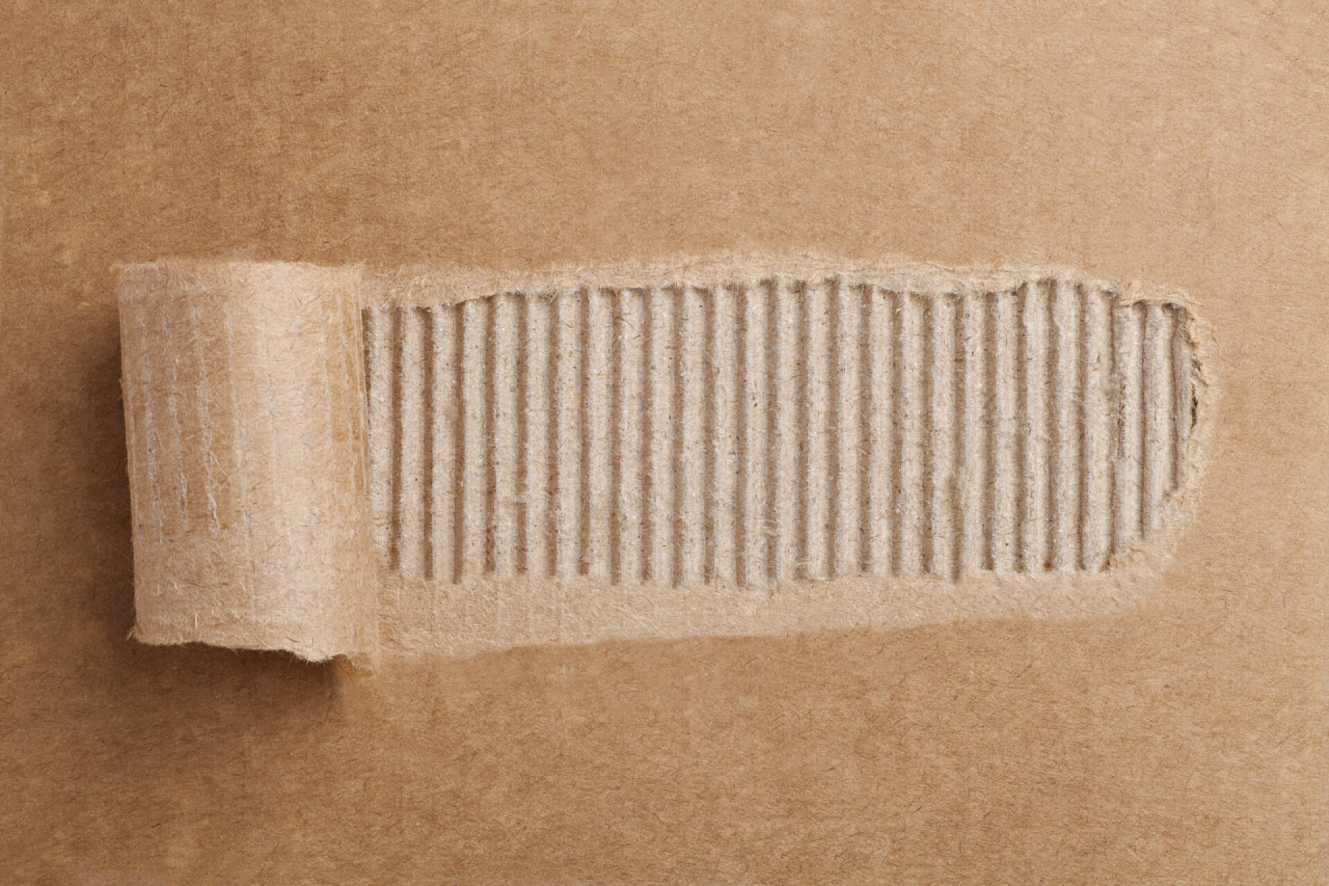 撕开的瓦楞纸板翻录纸板