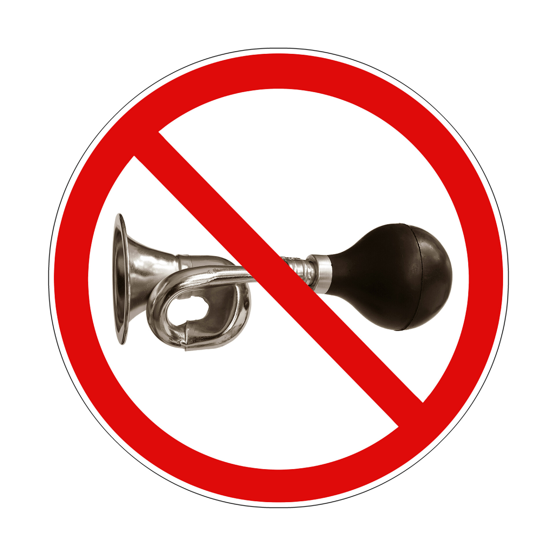 禁止按喇叭标志标识"报警被禁止的路标".