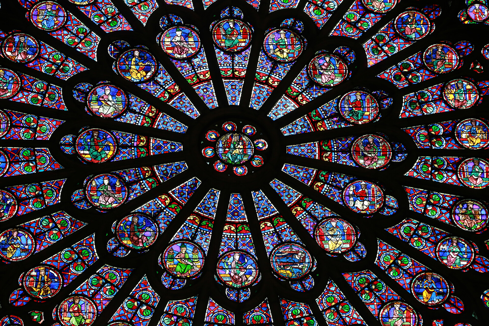 在巴黎圣母院圣母院大教堂日期的北玫瑰窗北方的玫瑰窗