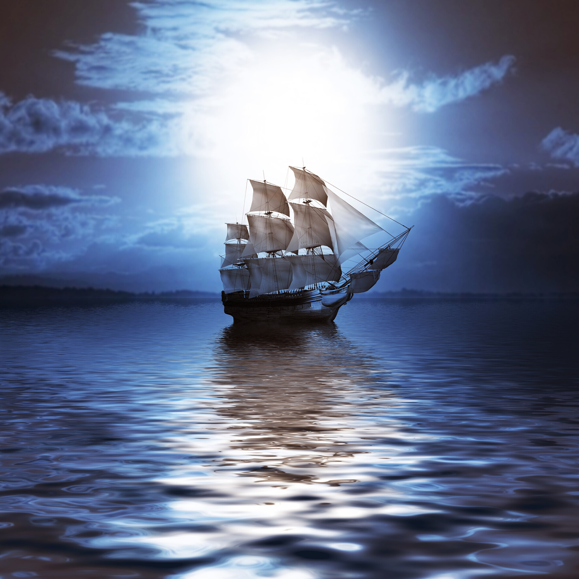 海面上一条美丽的帆船帆船