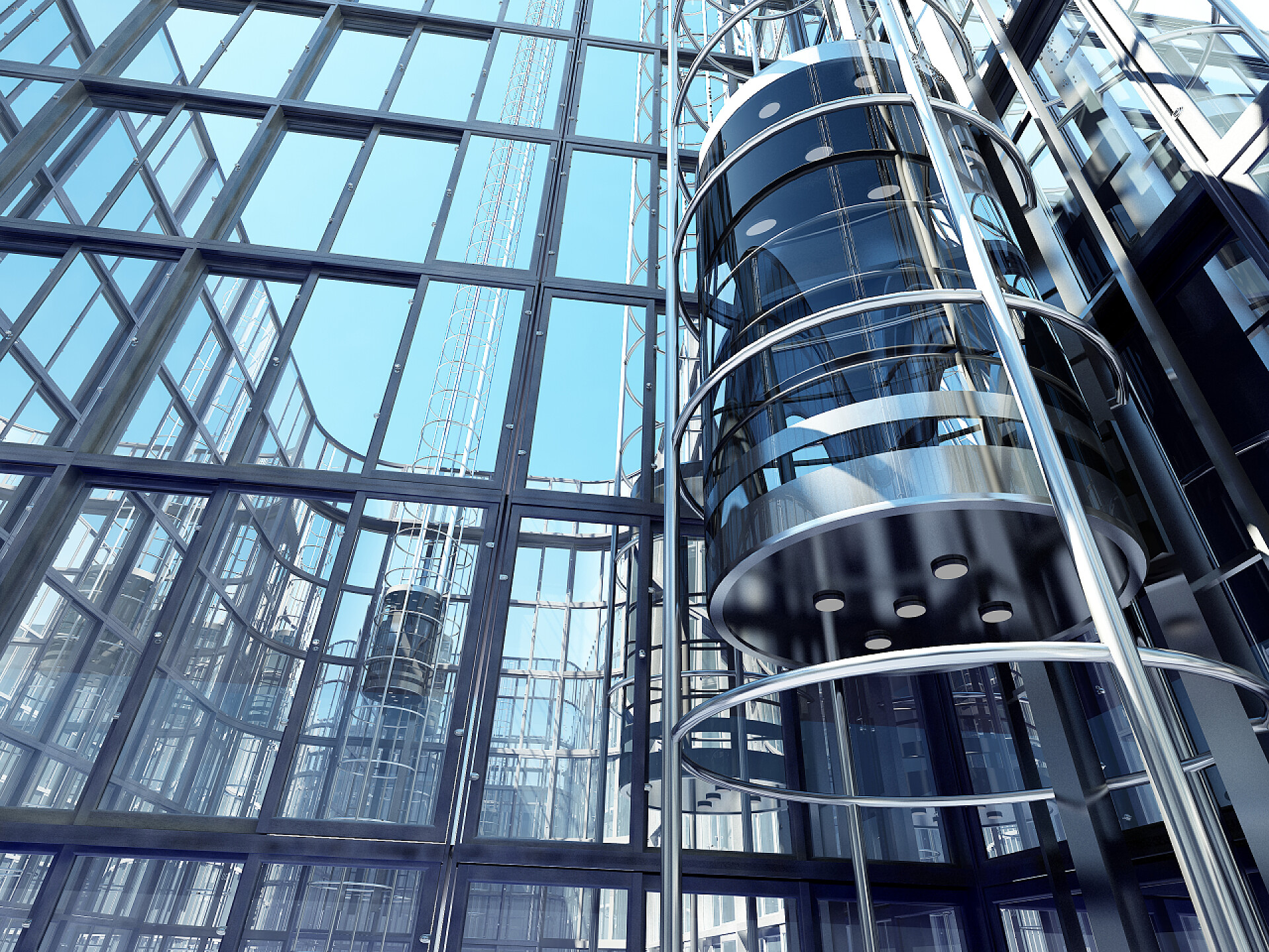 建筑物内部的自动电梯电梯