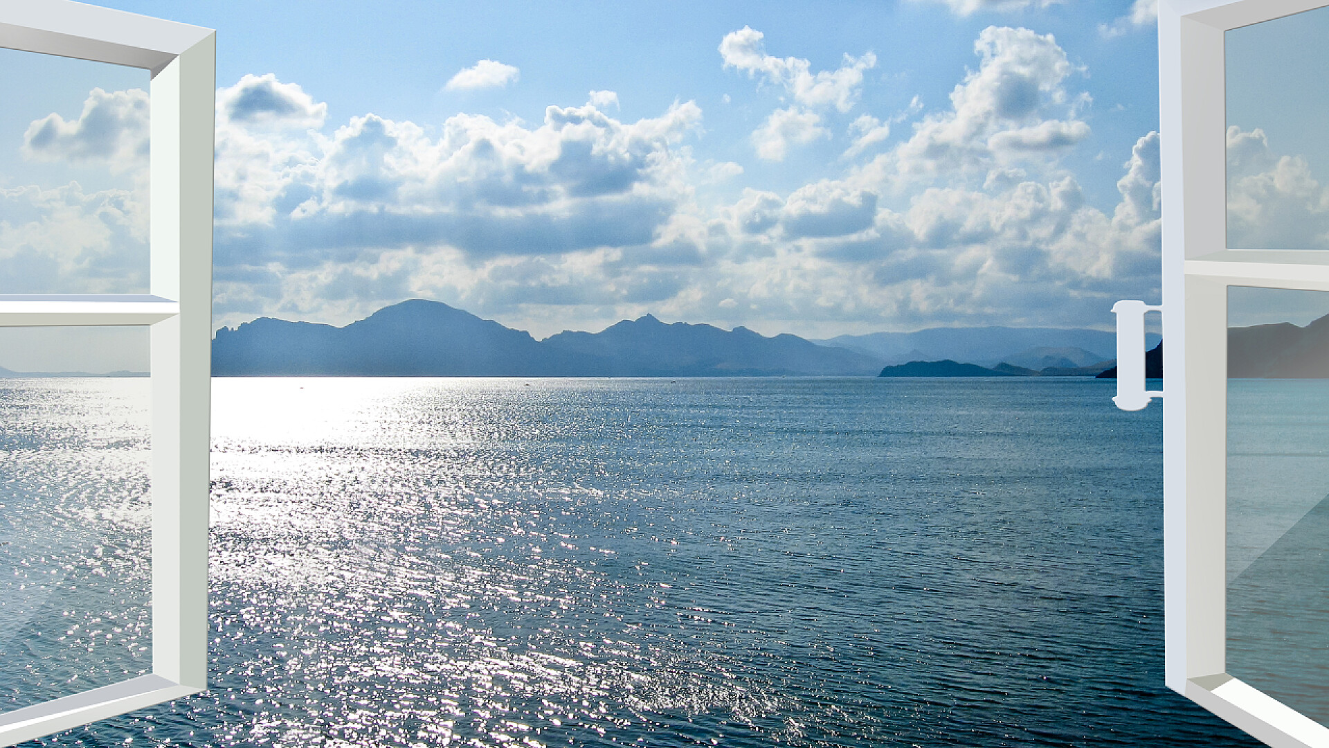 从打开的窗口可以看到海已打开的窗口，向大海