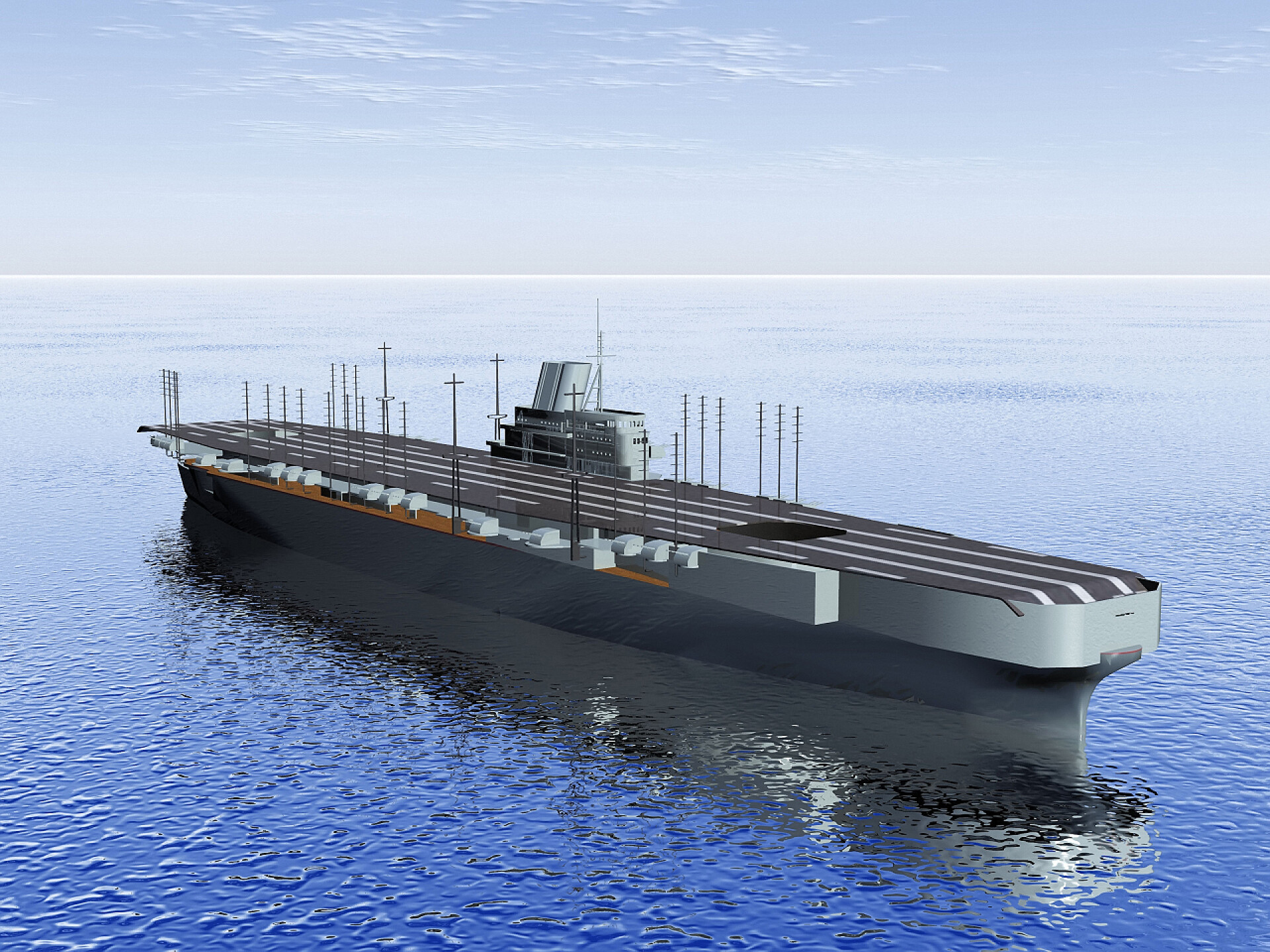 海上的航空母舰一艘航母