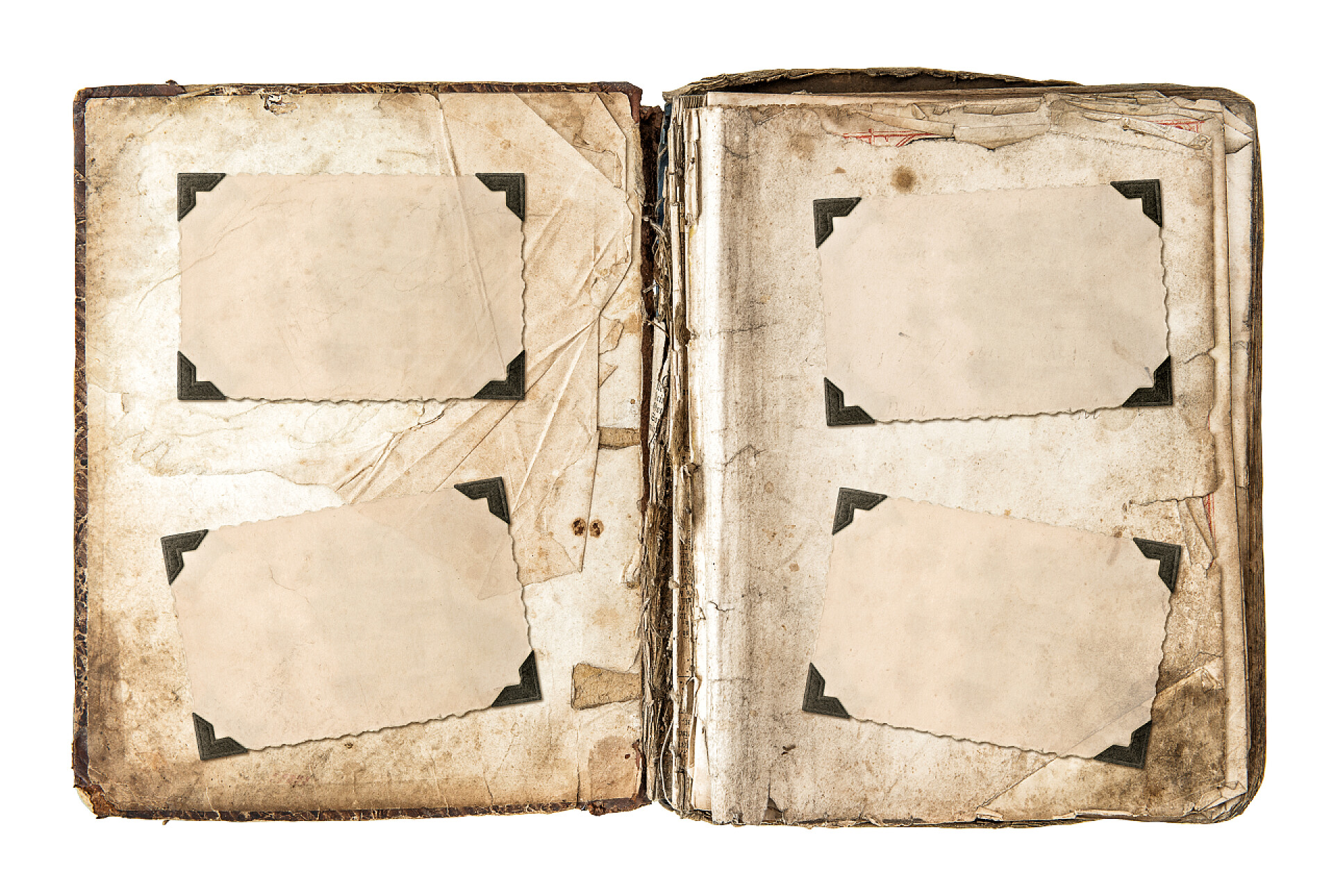 老相册上的空白页帧老照片相册页帧和角