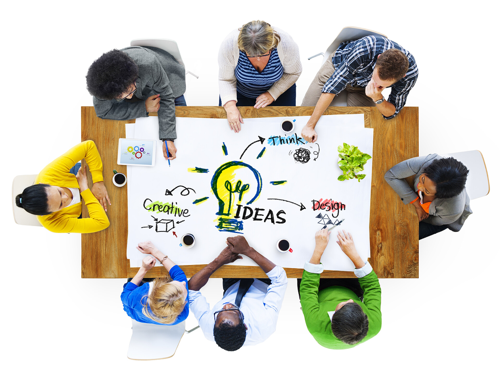 多种族群体在讨论新的规划规划思想的人