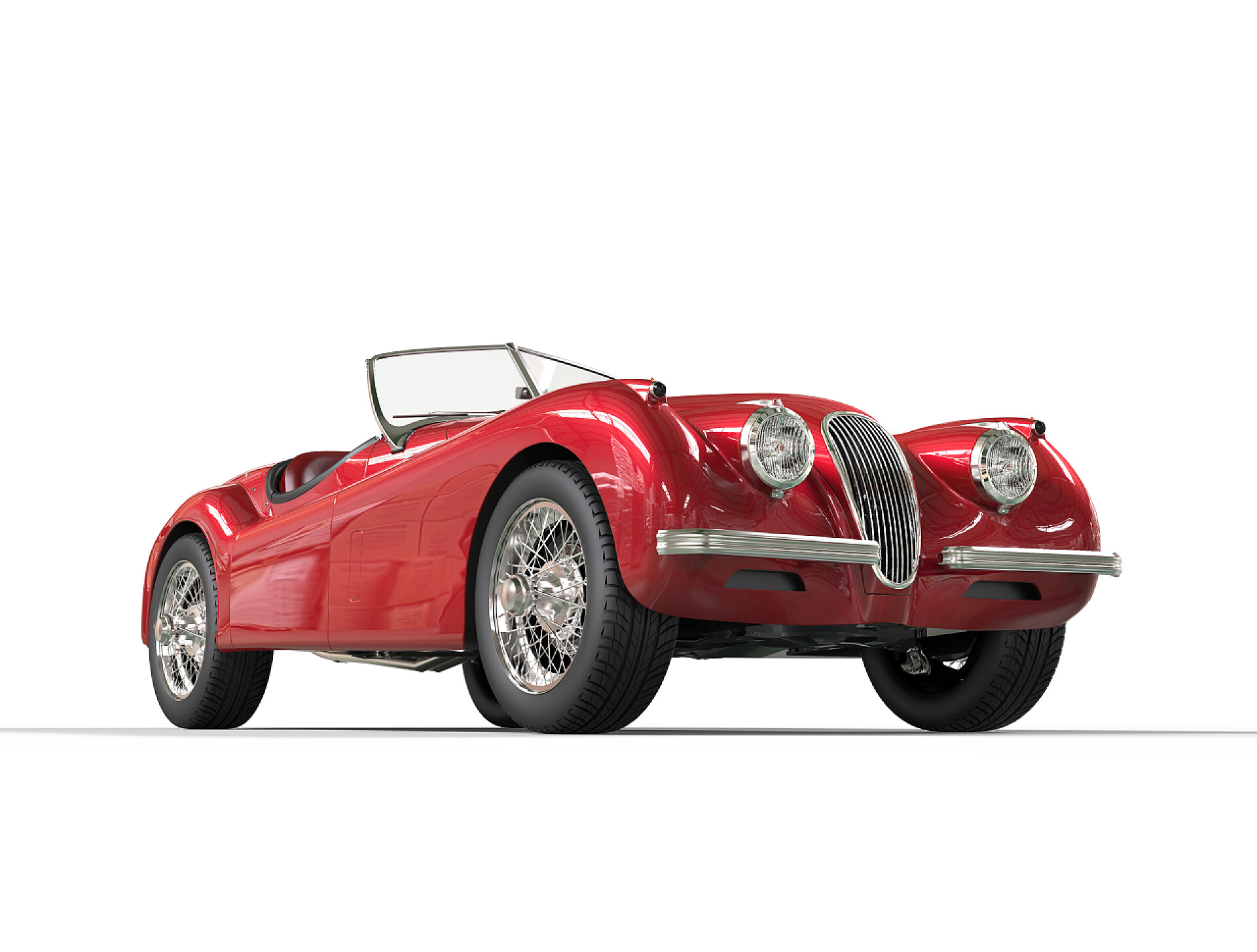 白色背景上的红色老爷车白色背景的红色古董车