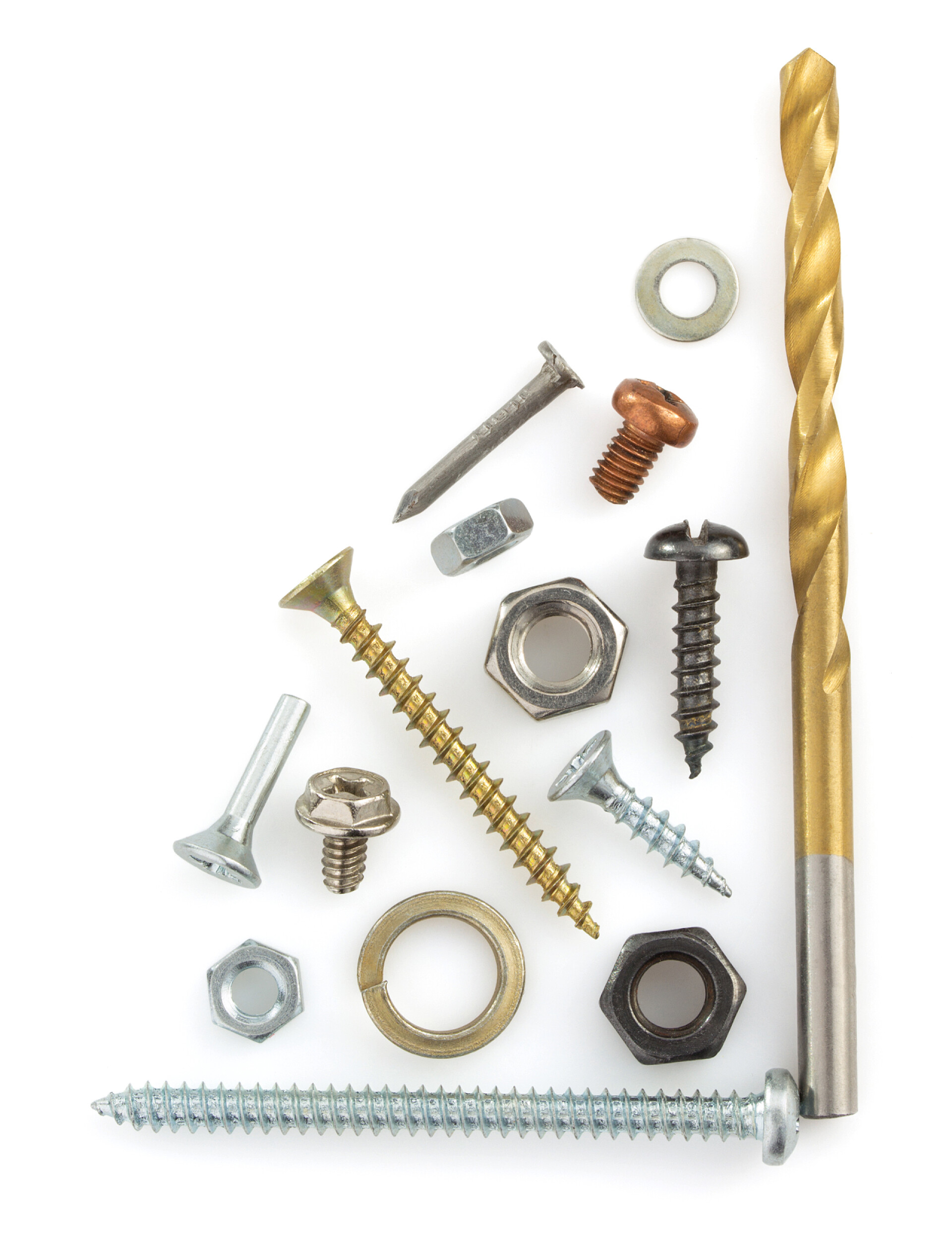 白色背景上的五金工具五金工具