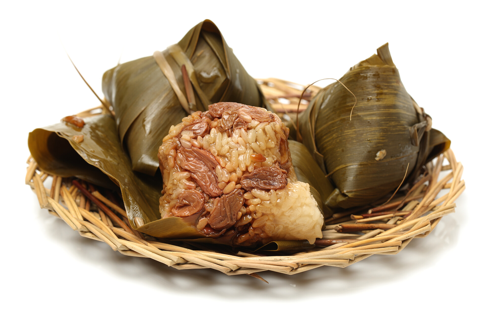 白色背景上的粽子粽子