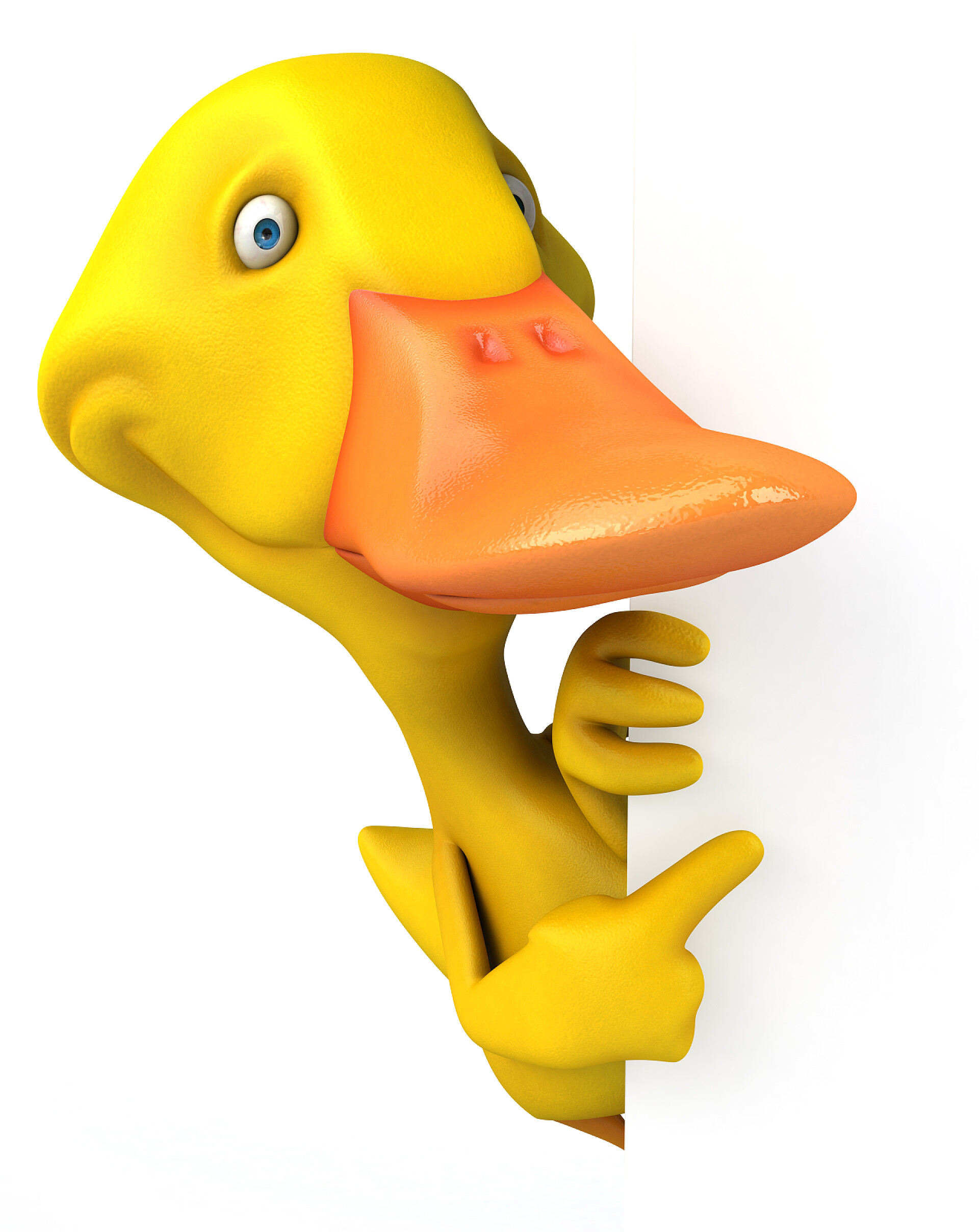 一只黄色卡通鸭有趣的卡通小鸭