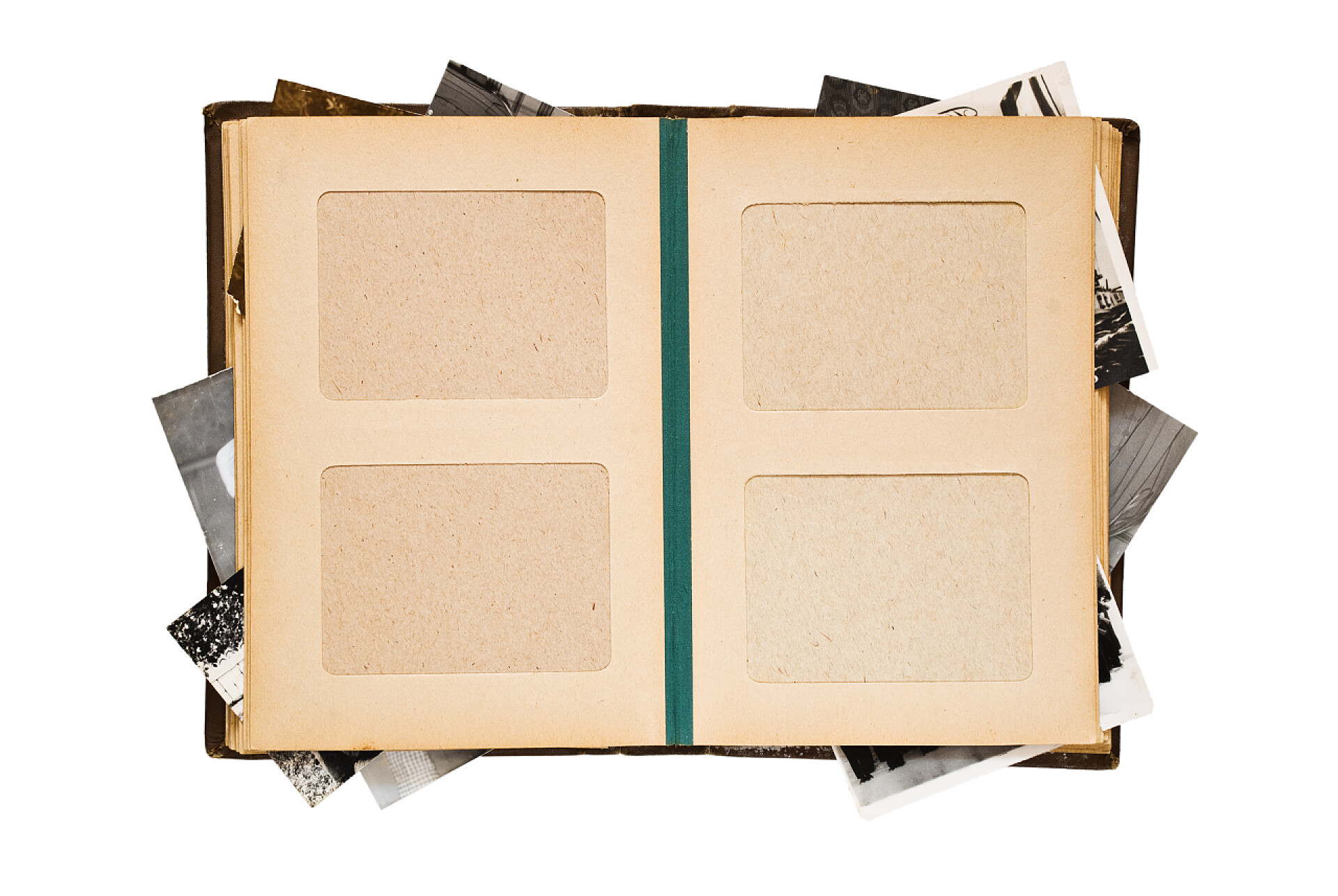 白色背景上的旧相册老相册